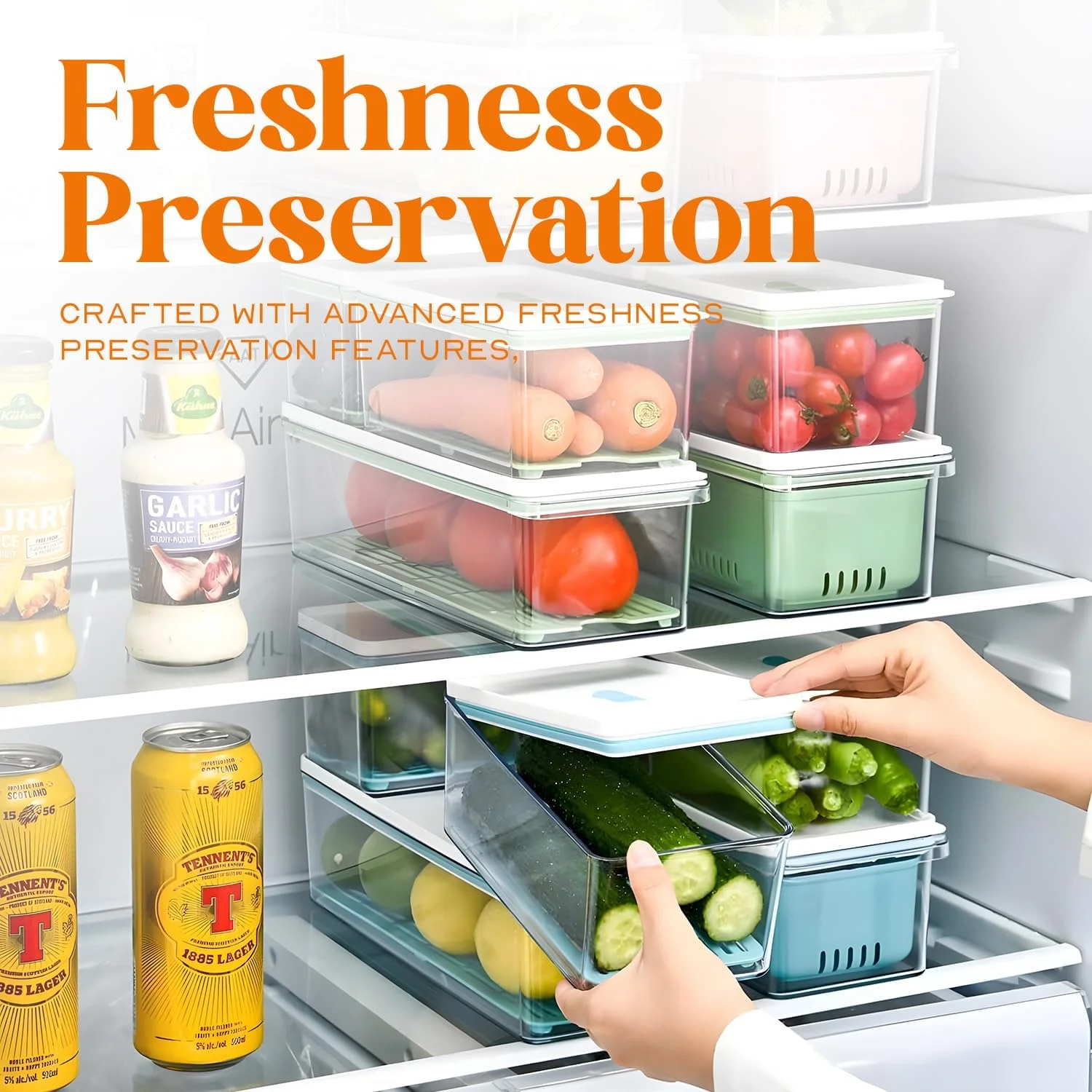 ظروف نگهداری مواد غذایی درب دار مانسو - سازمان دهنده آشپزخانه 1-3 لیتری برای حفظ تازگی، نگهداری در یخچال، سازماندهی انبار، غذای کودک، غلات (سبز)