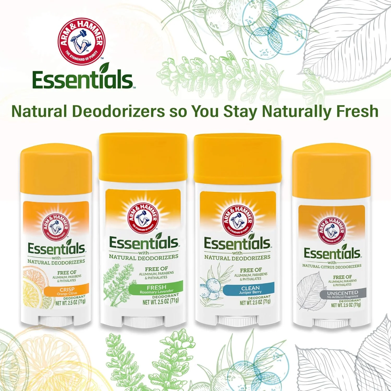 دئودورانت طبیعی آرم اند همر Essentials، فرش، 71 گرم دئودورانت طبیعی آرم اند همر Essentials، فرش، 71 گرم
