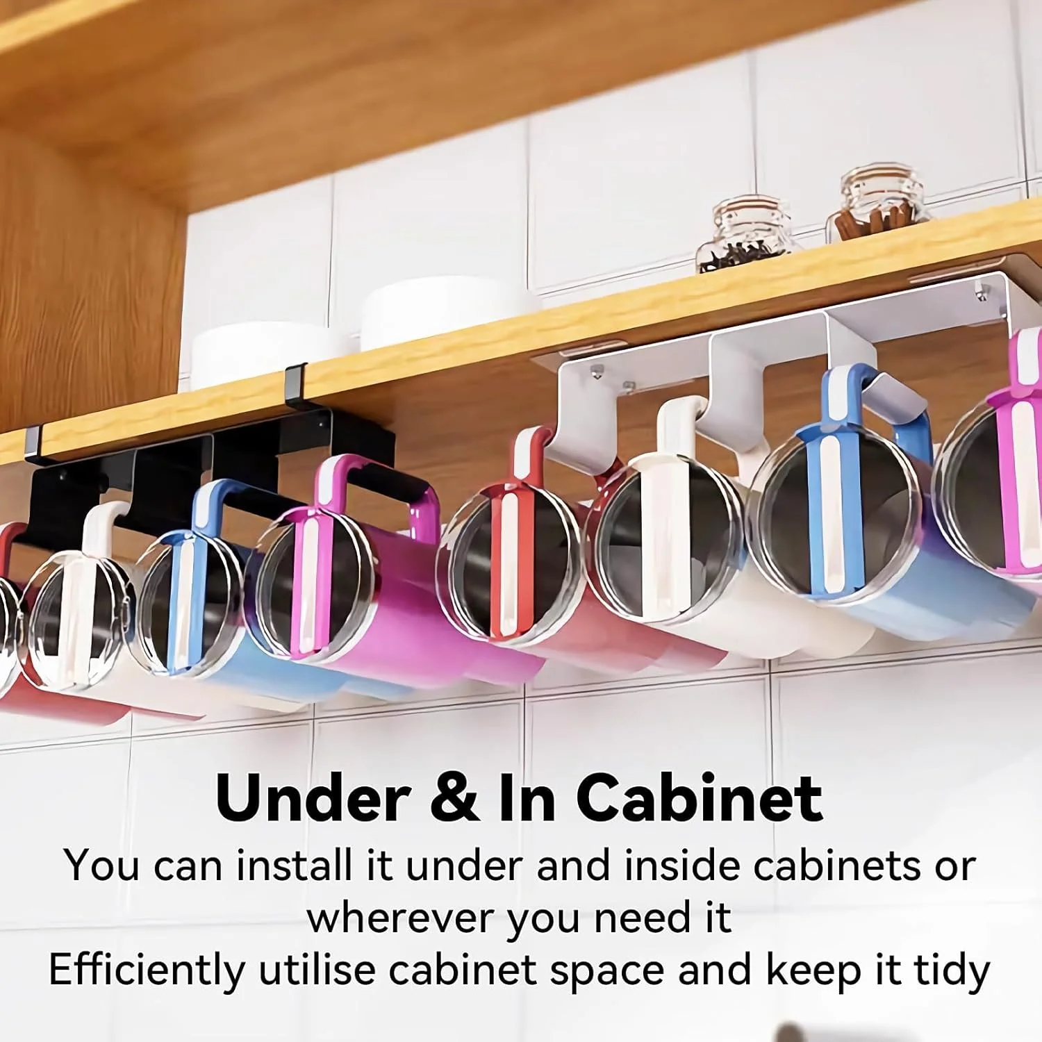 سازمان دهنده لیوان با دسته - نگهدارنده بطری آب برای لیوان های استنلی و اوالا، قفسه ذخیره سازی انبار آشپزخانه، سازمان دهنده فنجان قهوه مسافرتی بادوام و صرفه جویی در فضا، سفید سازمان دهنده لیوان با دسته - نگهدارنده بطری آب برای لیوان های استنلی و اوالا، قفسه ذخیره سازی انبار آشپزخانه، سازمان دهنده فنجان قهوه مسافرتی بادوام و صرفه جویی در فضا، سفید