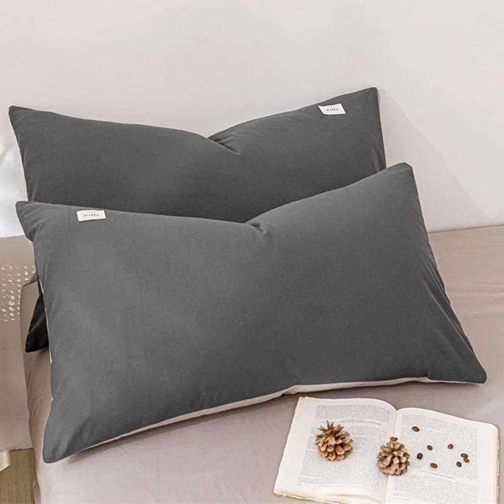 روبالشی نخی جفتی، سایز 48cmx74cm، روبالشی نخی مناسب منزل، روبالشی نخی دونفره (رنگ: خاکستری تیره + خاکستری روشن) روبالشی نخی جفتی، سایز 48cmx74cm، روبالشی نخی مناسب منزل، روبالشی نخی دونفره (رنگ: خاکستری تیره + خاکستری روشن)