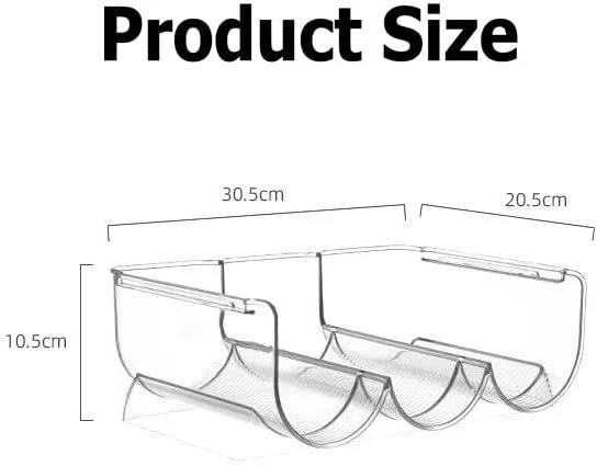 نگهدارنده بطری آب و شراب یخچال URbazaar، 2 ست قفسه پلاستیکی قابل انباشت برای سازماندهی بطری آب، قفسه نگهداری شراب برای یخچال، کابینت، انبار، پیشخوان آشپزخانه، انبار (A)