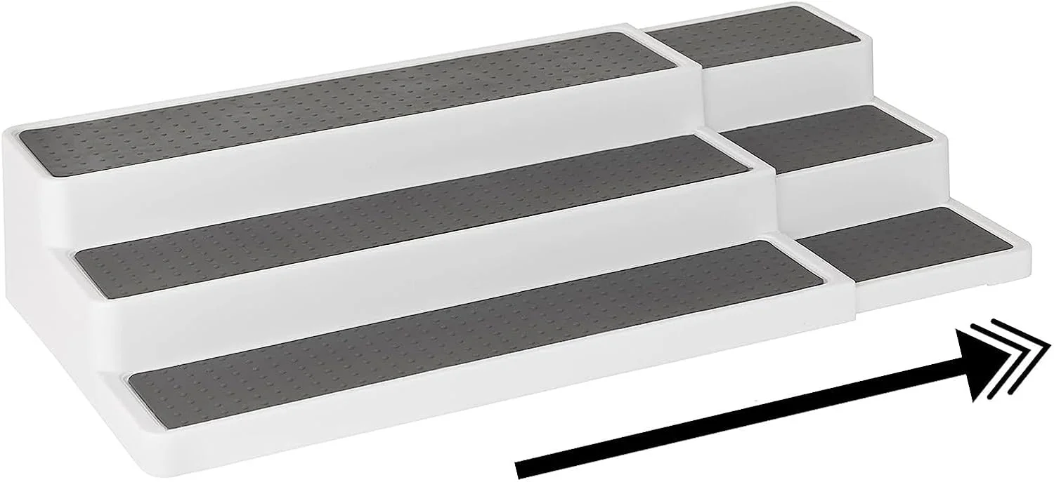 ارگانایزر ادویه آکریلیک 3 طبقه قابل گسترش YHOME، طراحی مدرن، ضد لغزش، مناسب آشپزخانه، انبار، کابینت