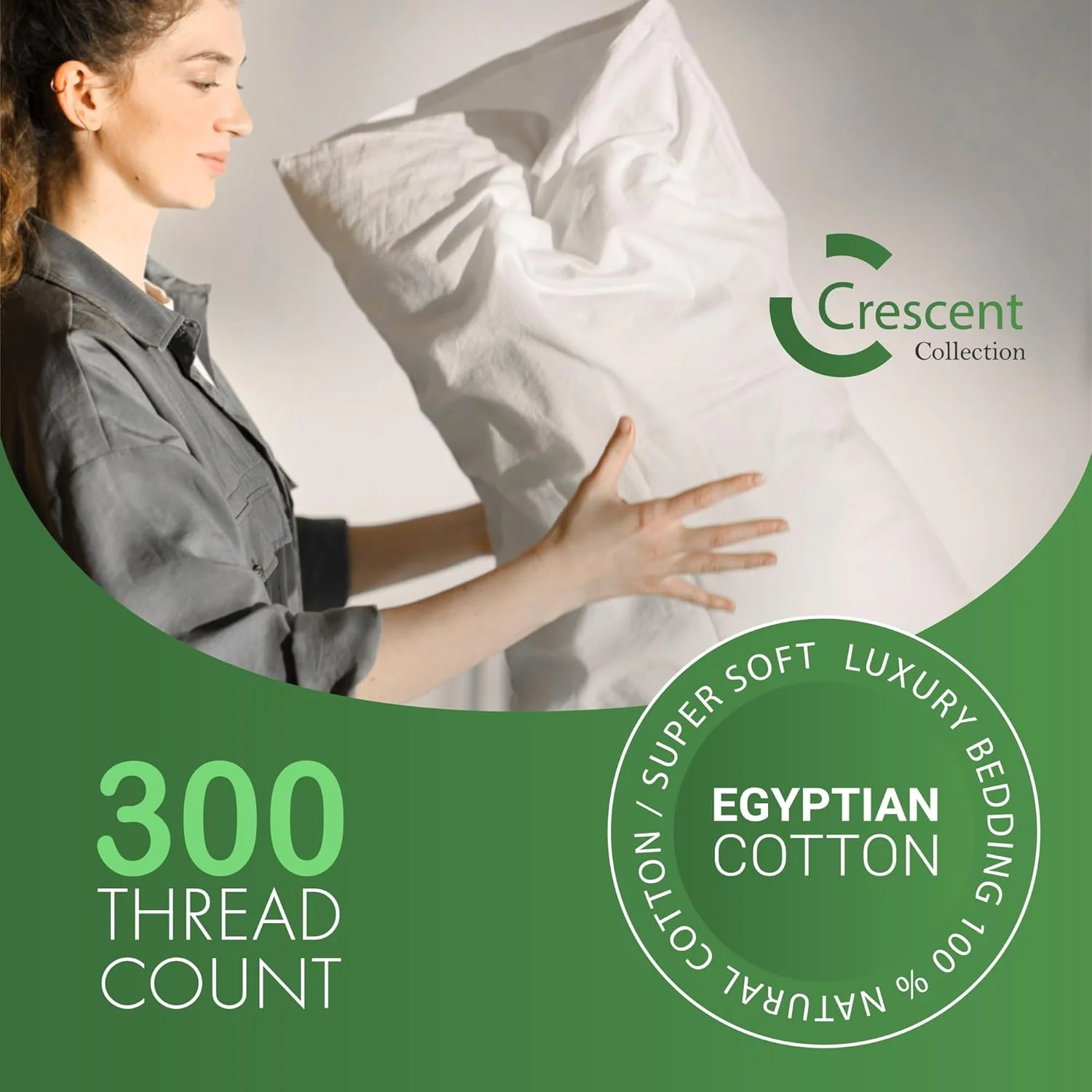 رو بالشتی مصری پنبه ای مجموعه هلال 50 در 75 سانتی متر، 300 نخ، جفت رو بالشتی های خانه دار، فوق العاده نرم، ست رو بالشتی با کیفیت هتلی، بسته 2 عددی (H.W/خاکستری) رو بالشتی مصری پنبه ای مجموعه هلال 50 در 75 سانتی متر، 300 نخ، جفت رو بالشتی های خانه دار، فوق العاده نرم، ست رو بالشتی با کیفیت هتلی، بسته 2 عددی (H.W/خاکستری)