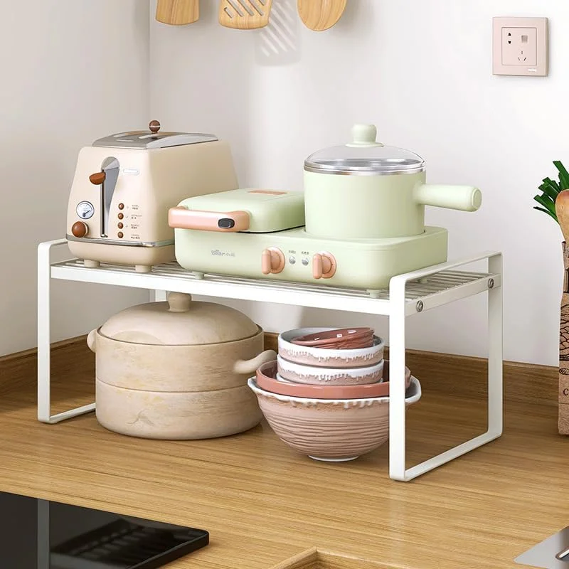 قفسه فلزی نظم دهنده کابینت MostNow، نظم دهنده چند لایه و صرفه جویی در فضا، قفسه قابلمه، زیر سینک، برای لوازم و ظروف آشپزخانه منزل (51 سانتی متر)