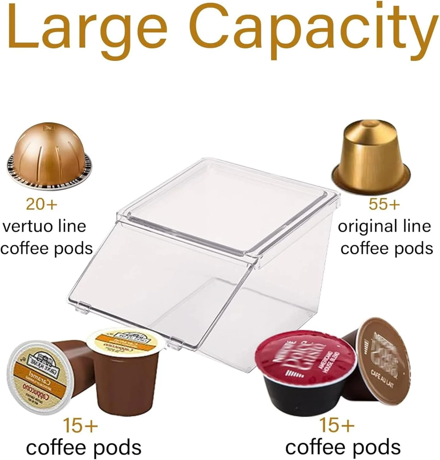 نگهدارنده کیسه چای ANTOLE، بسته 2 عددی، سازمان دهنده کیسه چای قابل انباشته با درب، نگهدارنده غلاف قهوه ضد گرد و غبار، سطل های سازمان دهنده چند منظوره برای بسته های شکر، قهوه، در آشپزخانه، روی میز، انبار (بسته 2 عددی)