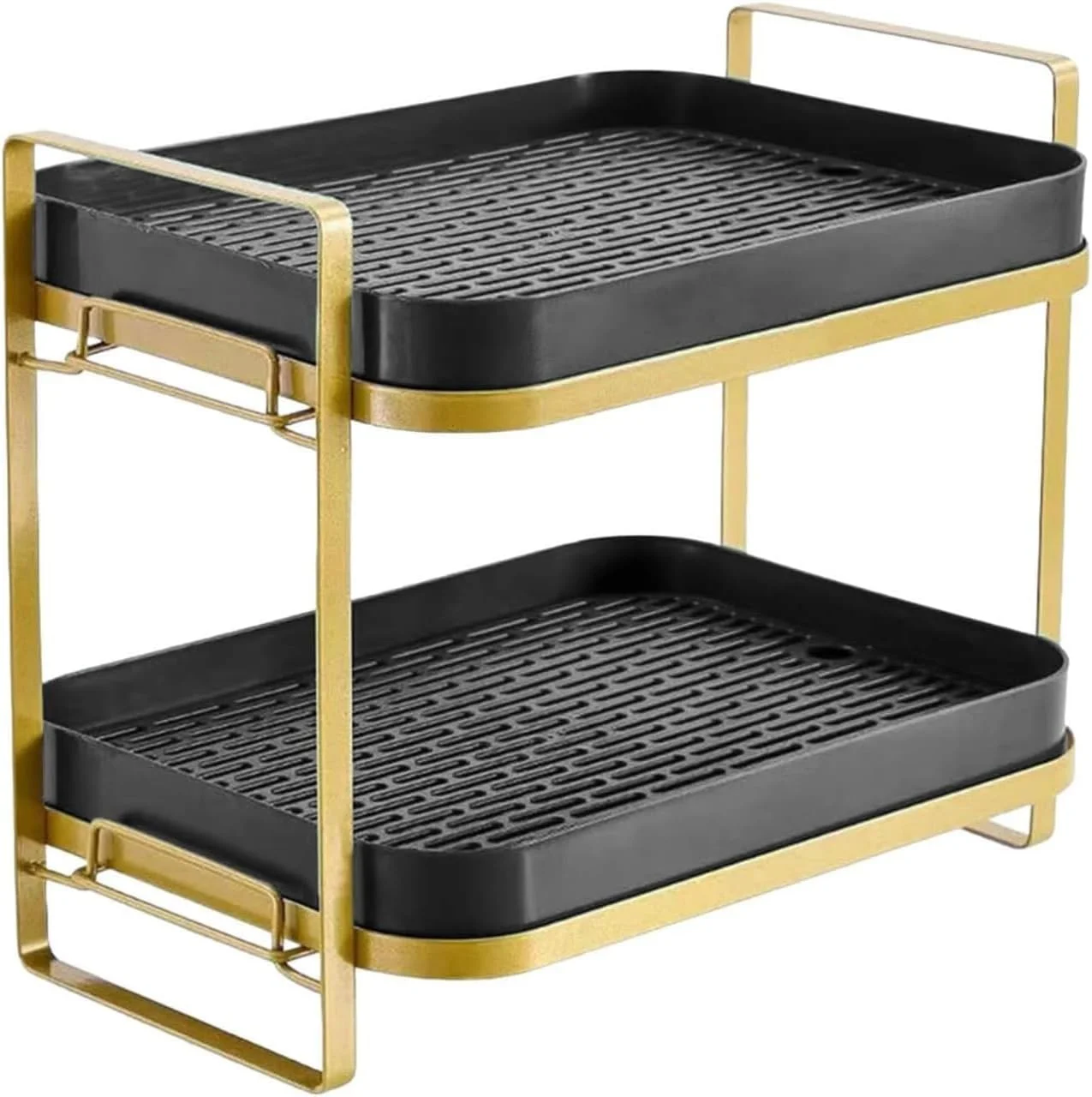 جالیوانی و لیوان خشک کن دو طبقه TAME با سینی تخلیه قابل جابجایی، قفسه سازمان دهنده چند منظوره، سینی رومیزی آشپزخانه برای لیوان های آب، قهوه، شیشه ای، کاسه، مواد غذایی و نگهدارنده شیشه ادویه (مشکی) جالیوانی و لیوان خشک کن دو طبقه TAME با سینی تخلیه قابل جابجایی، قفسه سازمان دهنده چند منظوره، سینی رومیزی آشپزخانه برای لیوان های آب، قهوه، شیشه ای، کاسه، مواد غذایی و نگهدارنده شیشه ادویه (مشکی)