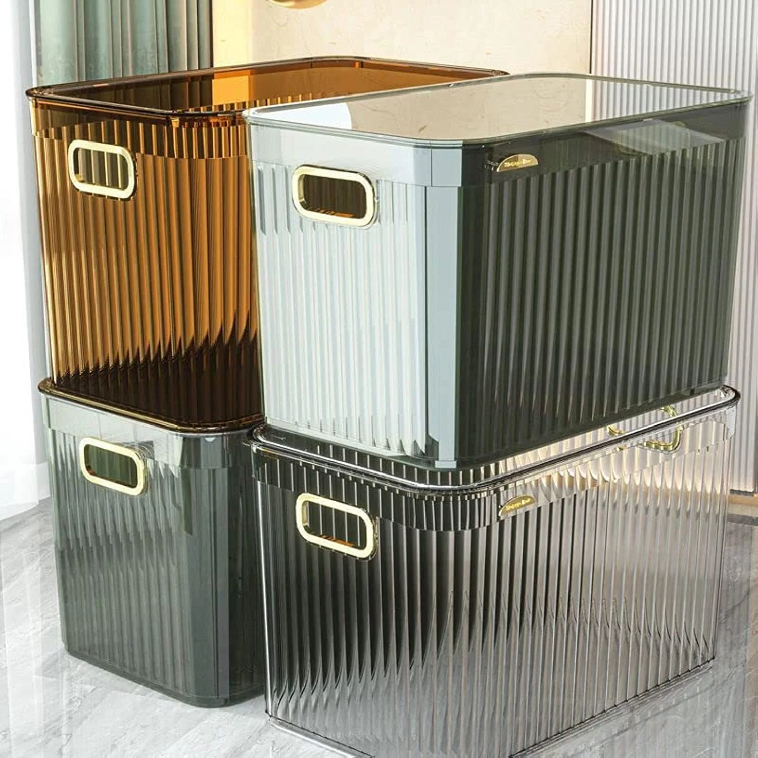 جعبه نگهداری پلاستیکی شفاف چند منظوره پاسگون با درب برای سازماندهی، قابل انباشت، مناسب برای کابینت آشپزخانه، اسباب بازی (سبز XL) جعبه نگهداری پلاستیکی شفاف چند منظوره پاسگون با درب برای سازماندهی، قابل انباشت، مناسب برای کابینت آشپزخانه، اسباب بازی (سبز XL)