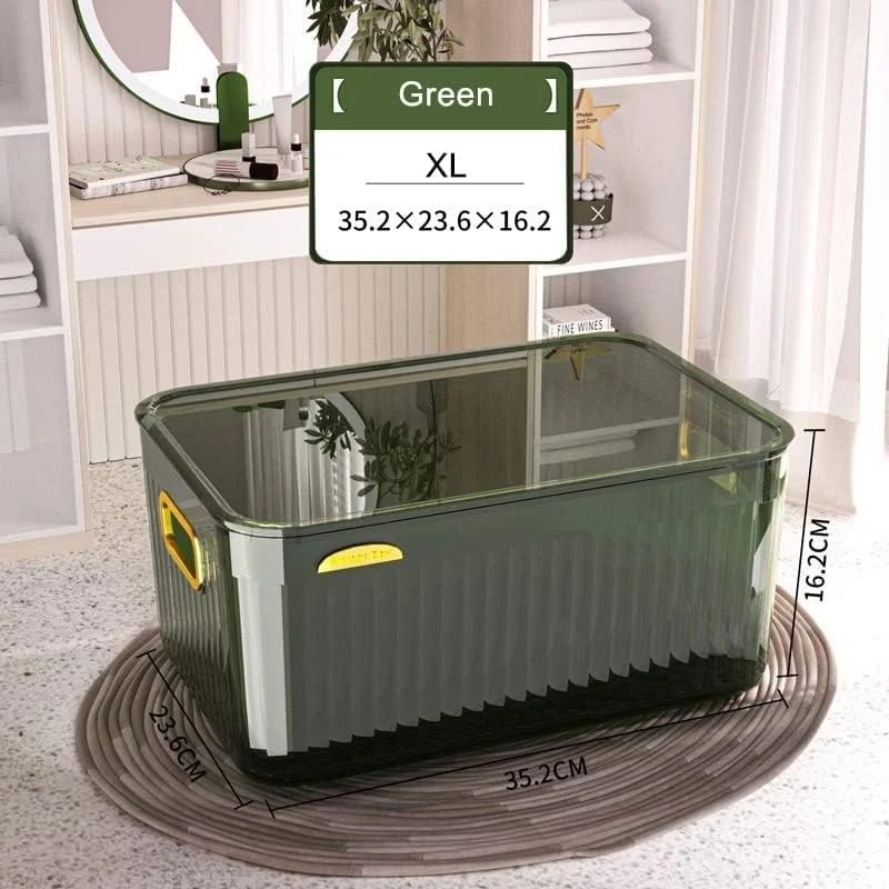 جعبه نگهداری پلاستیکی شفاف چند منظوره پاسگون با درب برای سازماندهی، قابل انباشت، مناسب برای کابینت آشپزخانه، اسباب بازی (سبز XL) جعبه نگهداری پلاستیکی شفاف چند منظوره پاسگون با درب برای سازماندهی، قابل انباشت، مناسب برای کابینت آشپزخانه، اسباب بازی (سبز XL)