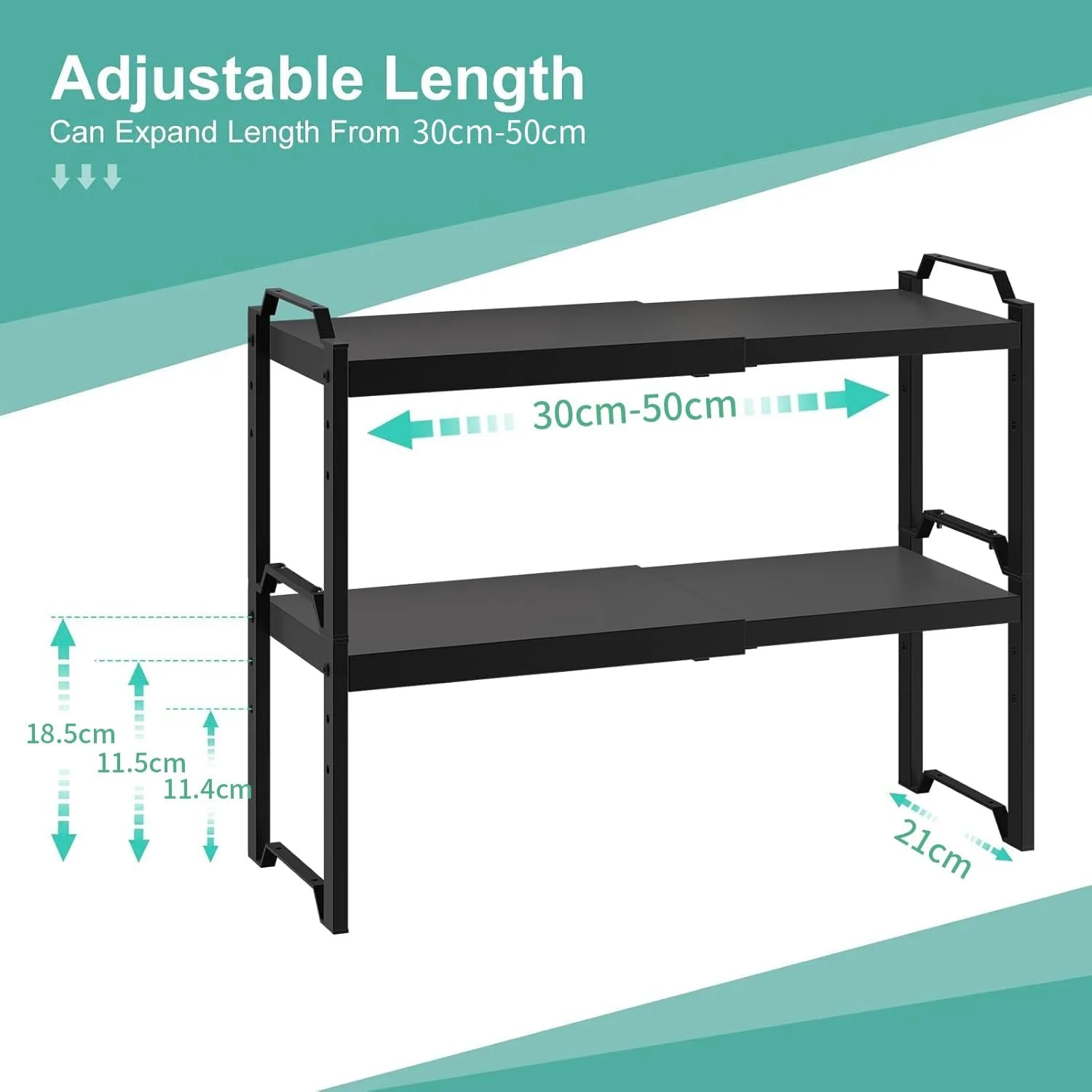 بسته 2 عددی قفسه های قابل گسترش کابینت Masroo، سازمان دهنده قفسه های قابل انباشت برای نگهداری روی کابینت آشپزخانه، قفسه ایستاده قابل تنظیم برای کابینت و انبار بسته 2 عددی قفسه های قابل گسترش کابینت Masroo، سازمان دهنده قفسه های قابل انباشت برای نگهداری روی کابینت آشپزخانه، قفسه ایستاده قابل تنظیم برای کابینت و انبار