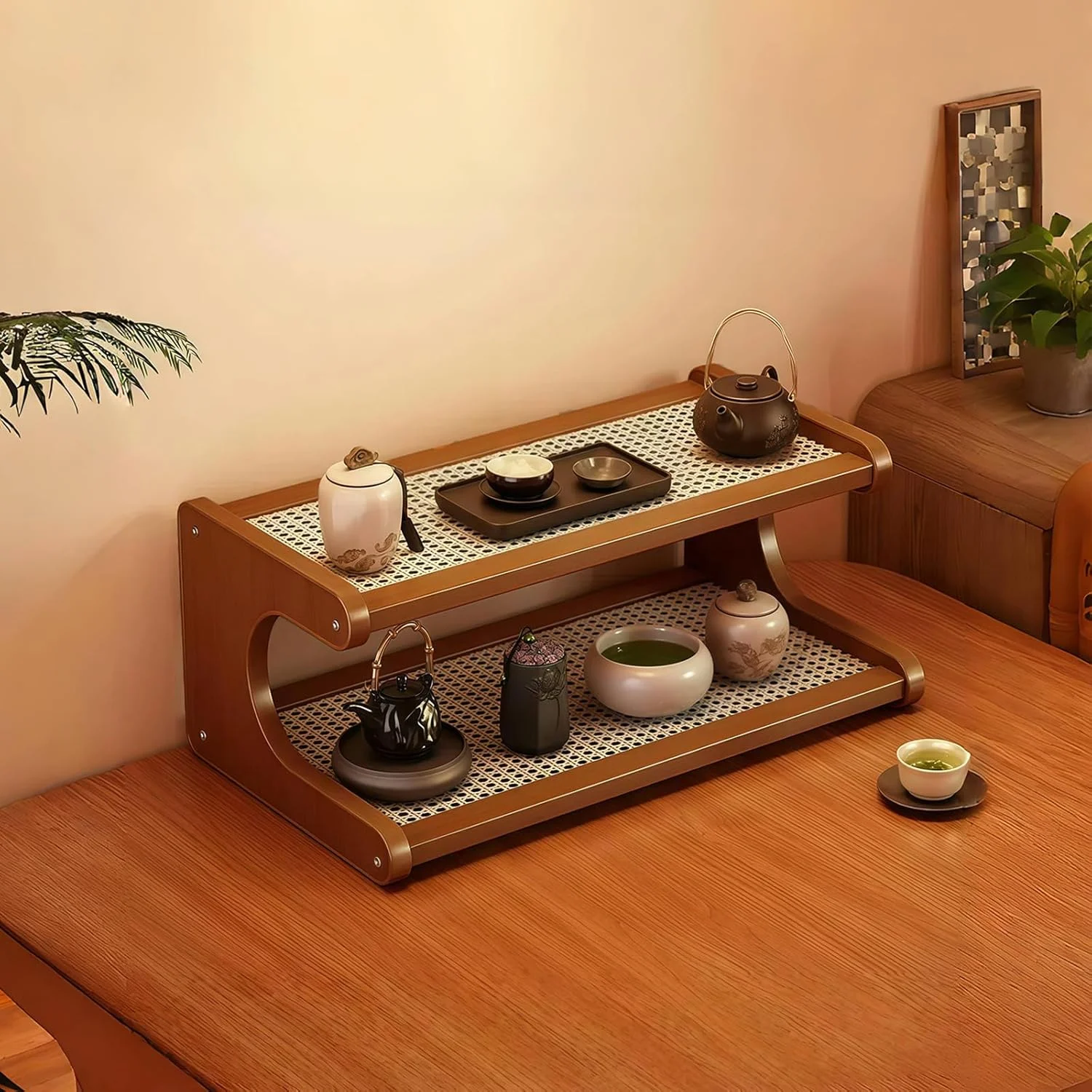 استند سازمان دهنده قهوه، نگهدارنده لیوان برای کابینت روی میز، استند ماچا قفسه نگهداری لوازم جانبی چای، سازمان دهنده شربت قهوه، قفسه نمایش فنجان، چوبی روستایی و پلاستیکی حصیری استند سازمان دهنده قهوه، نگهدارنده لیوان برای کابینت روی میز، استند ماچا قفسه نگهداری لوازم جانبی چای، سازمان دهنده شربت قهوه، قفسه نمایش فنجان، چوبی روستایی و پلاستیکی حصیری