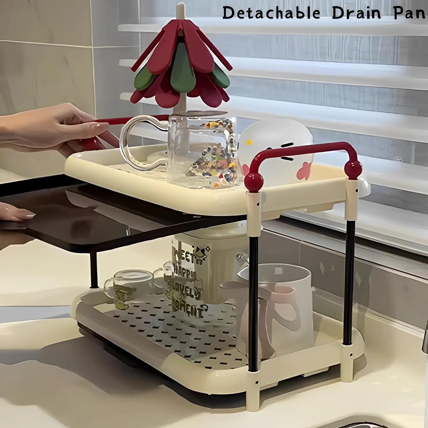 آبچکان دو طبقه لیوان Beauenty، جا لیوانی رومیزی، قفسه ذخیره سازی چند منظوره با سینی تخلیه کشویی - ایده آل برای فنجان قهوه، لیوان، لیوان شیشه ای، شیشه شیر کودک، ظروف | سازمان دهنده آشپزخانه صرفه جویی در فضا آبچکان دو طبقه لیوان Beauenty، جا لیوانی رومیزی، قفسه ذخیره سازی چند منظوره با سینی تخلیه کشویی - ایده آل برای فنجان قهوه، لیوان، لیوان شیشه ای، شیشه شیر کودک، ظروف | سازمان دهنده آشپزخانه صرفه جویی در فضا