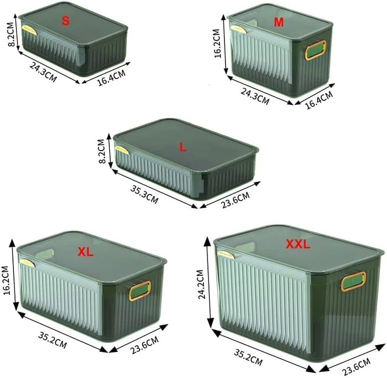 جعبه نگهداری پلاستیکی شفاف چند منظوره پاسگون با درب برای سازماندهی، قابل انباشت، مناسب برای کابینت آشپزخانه، اسباب بازی (سبز XL) جعبه نگهداری پلاستیکی شفاف چند منظوره پاسگون با درب برای سازماندهی، قابل انباشت، مناسب برای کابینت آشپزخانه، اسباب بازی (سبز XL)