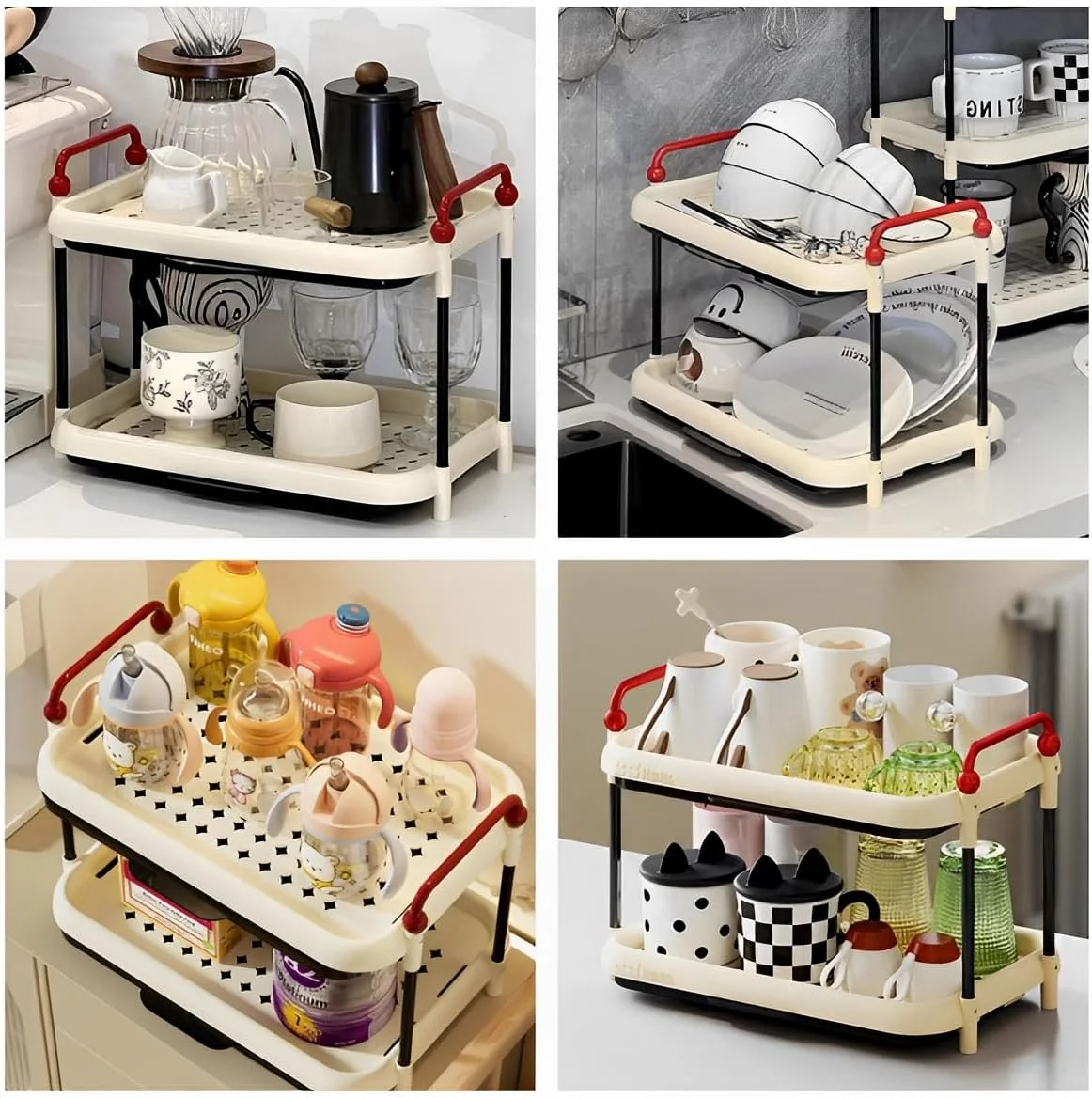 آبچکان دو طبقه لیوان Beauenty، جا لیوانی رومیزی، قفسه ذخیره سازی چند منظوره با سینی تخلیه کشویی - ایده آل برای فنجان قهوه، لیوان، لیوان شیشه ای، شیشه شیر کودک، ظروف | سازمان دهنده آشپزخانه صرفه جویی در فضا آبچکان دو طبقه لیوان Beauenty، جا لیوانی رومیزی، قفسه ذخیره سازی چند منظوره با سینی تخلیه کشویی - ایده آل برای فنجان قهوه، لیوان، لیوان شیشه ای، شیشه شیر کودک، ظروف | سازمان دهنده آشپزخانه صرفه جویی در فضا