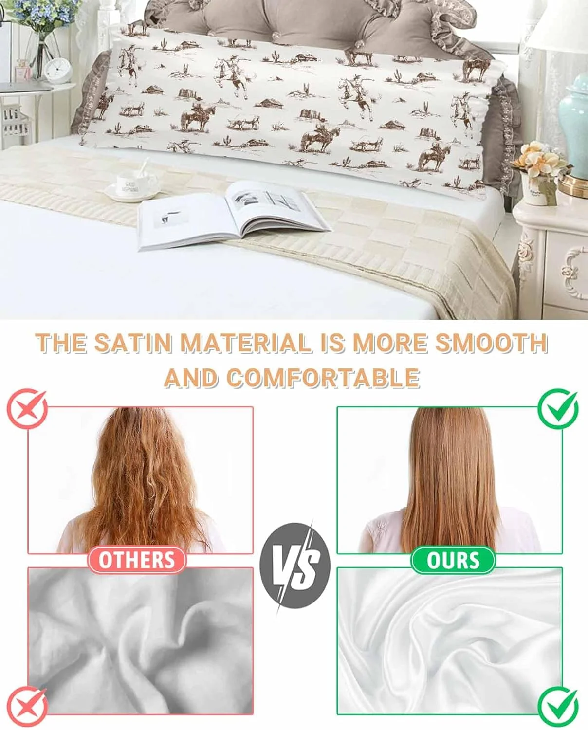 روبالشتی ساتن طرح وسترن دزرت برای مو و پوست، قهوه ای رترو، طرح گاوچران، قومیتی، اسب، بسته 2 عددی با زیپ، بسیار نرم و خنک، مشابه روکش های ابریشمی، 50x137 سانتی متر روبالشتی ساتن طرح وسترن دزرت برای مو و پوست، قهوه ای رترو، طرح گاوچران، قومیتی، اسب، بسته 2 عددی با زیپ، بسیار نرم و خنک، مشابه روکش های ابریشمی، 50x137 سانتی متر