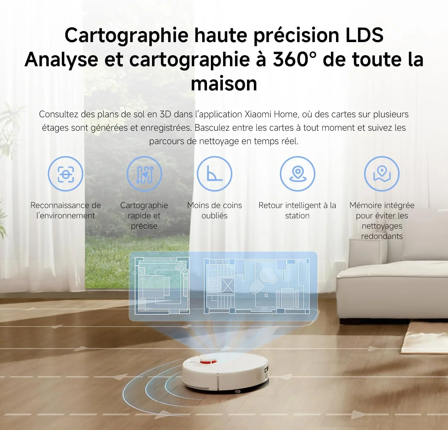 جاروبرقی رباتیک شیائومی مدل H40، قدرت مکش 10000Pa، مسیریابی LDS، نقشه برداری هوشمند، برس ضد گره خوردگی، تخلیه خودکار، تا 180 دقیقه کارکرد، سازگار با کنترل صوتی و خانگی. جاروبرقی رباتیک شیائومی مدل H40، قدرت مکش 10000Pa، مسیریابی LDS، نقشه برداری هوشمند، برس ضد گره خوردگی، تخلیه خودکار، تا 180 دقیقه کارکرد، سازگار با کنترل صوتی و خانگی.