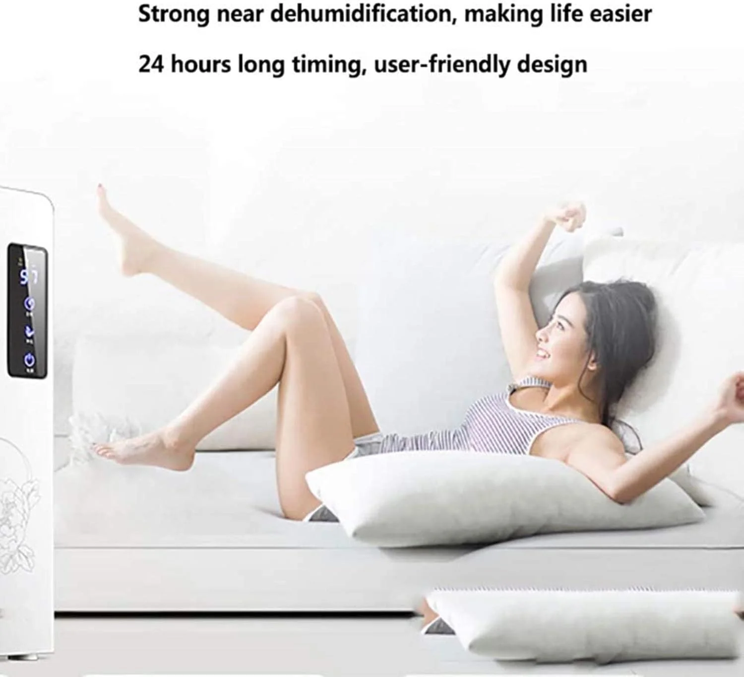 AADECOR Dehumidifier Multifunction Household Smart Touch Moisture Ultra Silent 2.2L For Moist Mold Removal Suitable For Kitchen Bedroom Office Garage