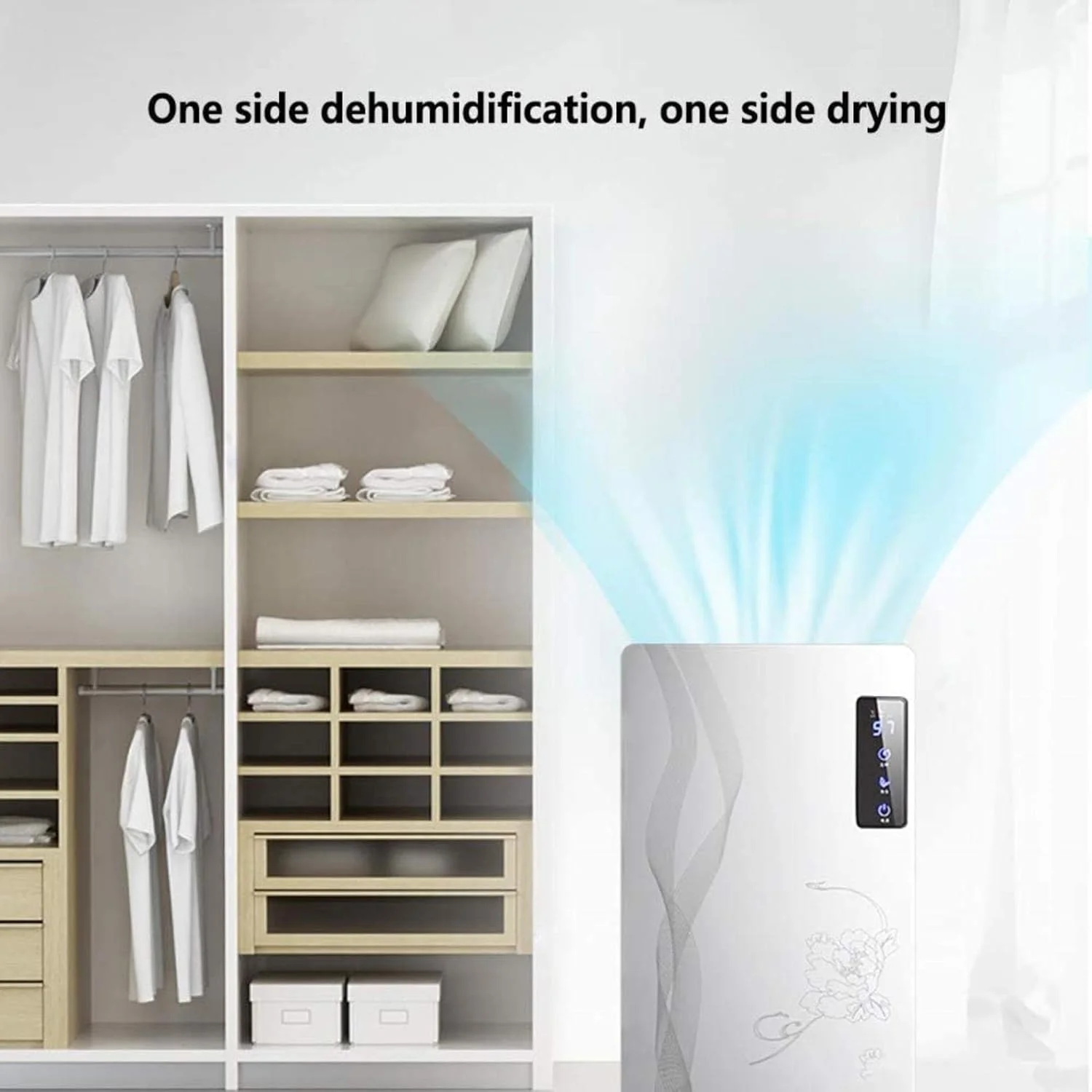 AADECOR Dehumidifier Multifunction Household Smart Touch Moisture Ultra Silent 2.2L For Moist Mold Removal Suitable For Kitchen Bedroom Office Garage