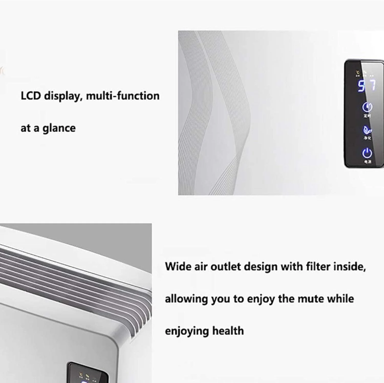 AADECOR Dehumidifier Multifunction Household Smart Touch Moisture Ultra Silent 2.2L For Moist Mold Removal Suitable For Kitchen Bedroom Office Garage