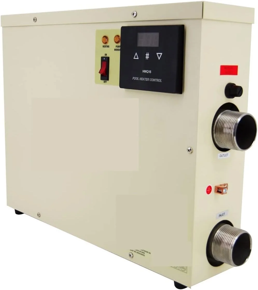 گرمکن استخر DTFZQV، ترموستات بخاری آب دیجیتال برقی 9 کیلووات، کنترل دما، گرمایش با سرعت فوق العاده، محافظت در برابر دمای بالا برای وان حمام و اسپا و استخر شنا