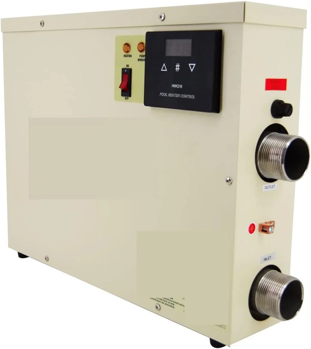 گرمکن استخر DTFZQV، گرمکن دمای ثابت استخر 9 کیلووات، صفحه لمسی ضد آب، گرمایش فوق العاده برای استخر، وان حمام، اسپا