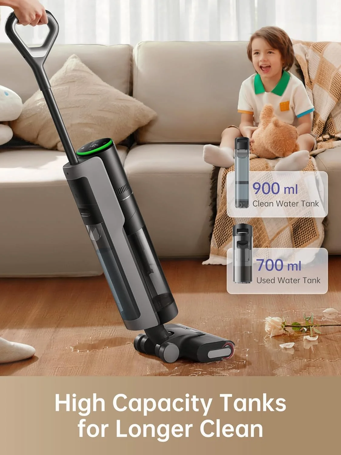 جاروبرقی خشک و مرطوب Dreame H12 Pro، جاروبرقی و تی هوشمند بدون سیم برای کف‌های سخت، تمیز کردن لبه به لبه با یک مرحله با خشک کردن با هوای گرم (تجدید شده)
