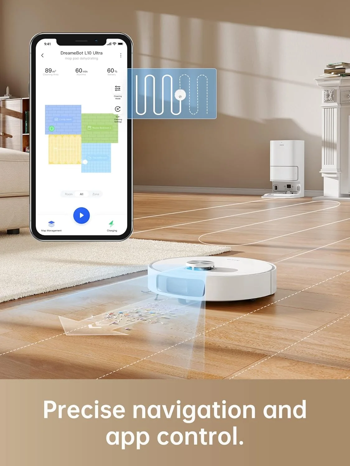 جاروبرقی ربات و تی شوی Dreametech L10 Ultra، تمیز کردن و خشک کردن خودکار تی، تخلیه خودکار مخزن تا 60 روز، قدرت مکش 5300Pa و مسیریابی LiDAR، سازگار با الکسا جاروبرقی ربات و تی شوی Dreametech L10 Ultra، تمیز کردن و خشک کردن خودکار تی، تخلیه خودکار مخزن تا 60 روز، قدرت مکش 5300Pa و مسیریابی LiDAR، سازگار با الکسا