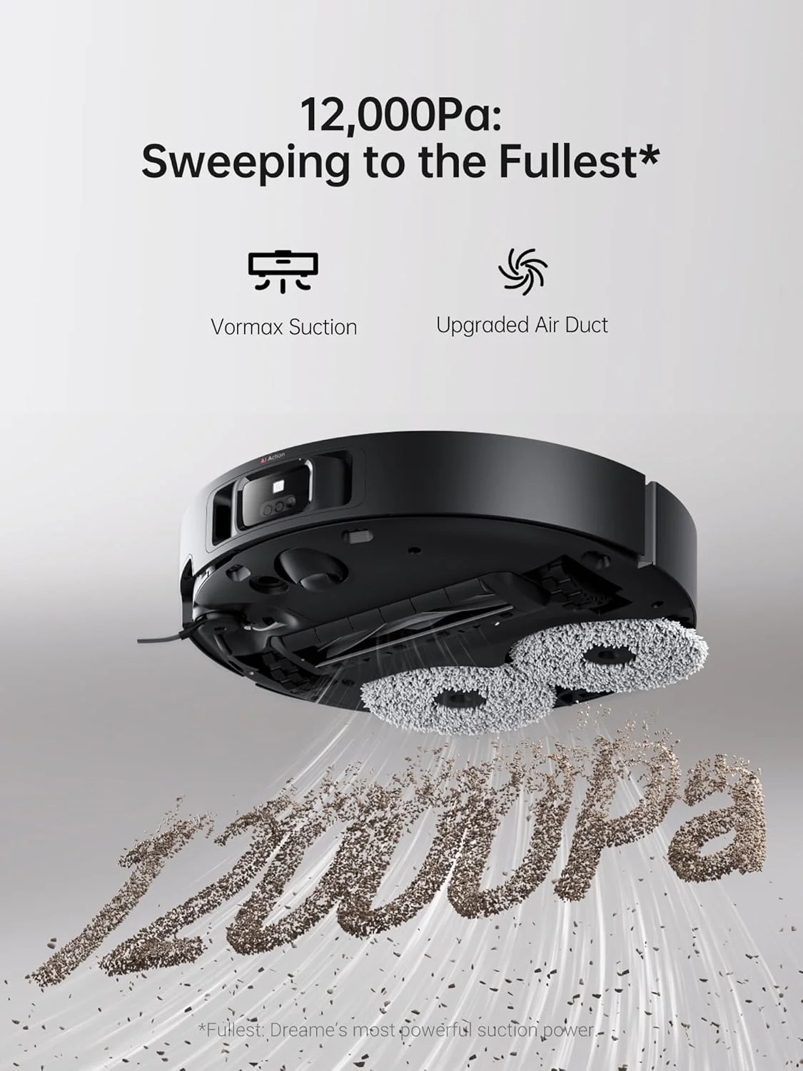 جاروبرقی رباتیک خودکار Dreame X40 با قابلیت تخلیه خودکار 75 روزه، دارای تی قابل جابجایی و بالابر، قدرت مکش 12000 پاسکال، مسیریابی هوش مصنوعی، 198 دقیقه زمان کار