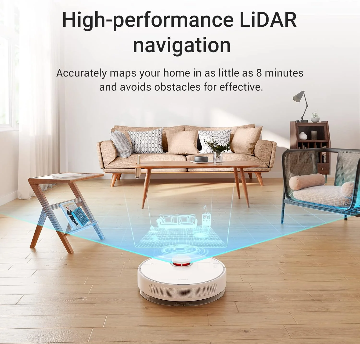 جاروبرقی رباتیک و تی شوی Dreame D10 Plus با ایستگاه تخلیه خودکار 2.5 لیتری، قدرت مکش 4000Pa، مسیریابی LiDAR - تشخیص موانع - نقشه قابل ویرایش، مناسب برای سطوح سخت و فرش، زمان کارکرد 180 دقیقه، WiFi/APP/Alexa (بازسازی شده)