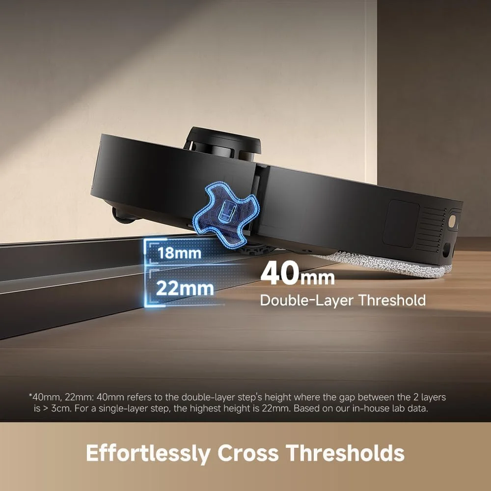 جاروبرقی ربات و تی شوی Dreame L40s Pro Ultra، مکش قدرتمند 19000Pa، برس های ضد گره خوردگی دوگانه، برس جانبی قابل بلند شدن، شستشوی آب داغ 75 درجه سانتیگراد، قابلیت عبور از موانع 4 سانتی متری جاروبرقی ربات و تی شوی Dreame L40s Pro Ultra، مکش قدرتمند 19000Pa، برس های ضد گره خوردگی دوگانه، برس جانبی قابل بلند شدن، شستشوی آب داغ 75 درجه سانتیگراد، قابلیت عبور از موانع 4 سانتی متری