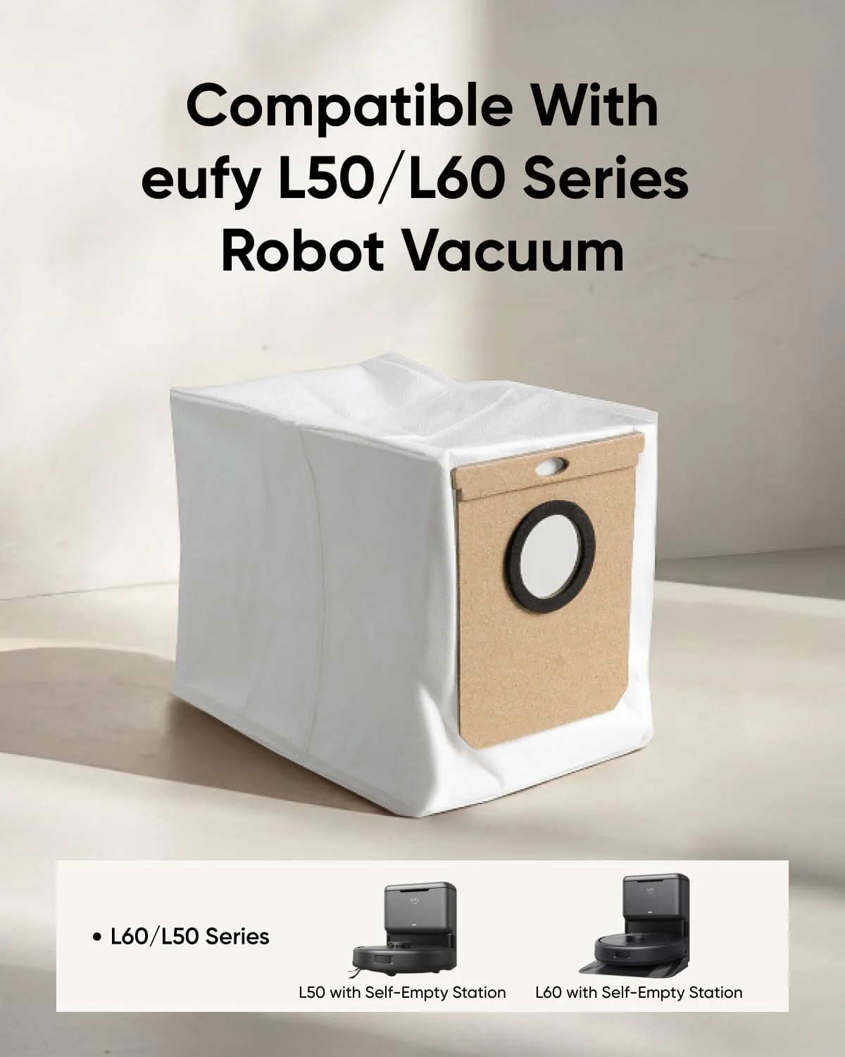 بسته 6 عددی پاکت جاروبرقی با ظرفیت بالا eufy سازگار با سری L60/L50 با ایستگاه تخلیه خودکار