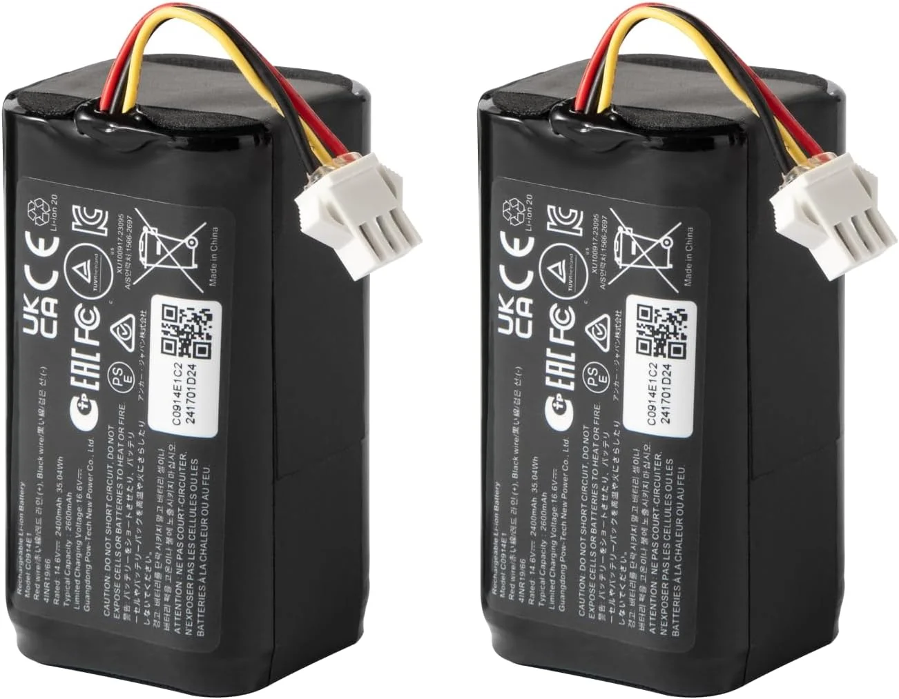 بسته باتری جایگزین جاروبرقی رباتیک یوفی (2 عدد)، سازگار با X10 Pro Omni و X9 Pro بسته باتری جایگزین جاروبرقی رباتیک یوفی (2 عدد)، سازگار با X10 Pro Omni و X9 Pro