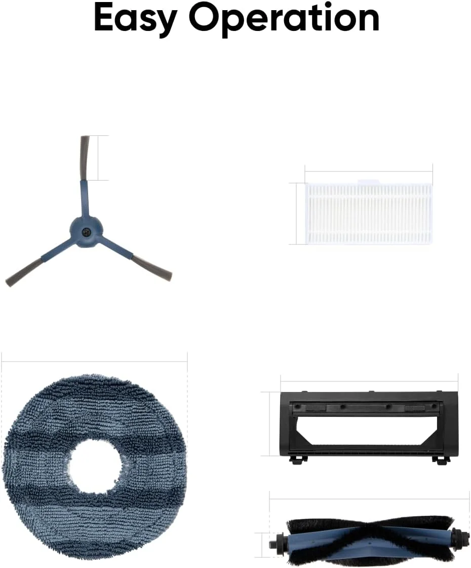 کیت قطعات جایگزین eufy برای جاروبرقی رباتیک eufy C20 Omni، برس رولی با مو و لاستیک، محافظ برس، 2 برس جانبی، فیلتر قابل شستشو و 2 پد تمیز کننده کیت قطعات جایگزین eufy برای جاروبرقی رباتیک eufy C20 Omni، برس رولی با مو و لاستیک، محافظ برس، 2 برس جانبی، فیلتر قابل شستشو و 2 پد تمیز کننده