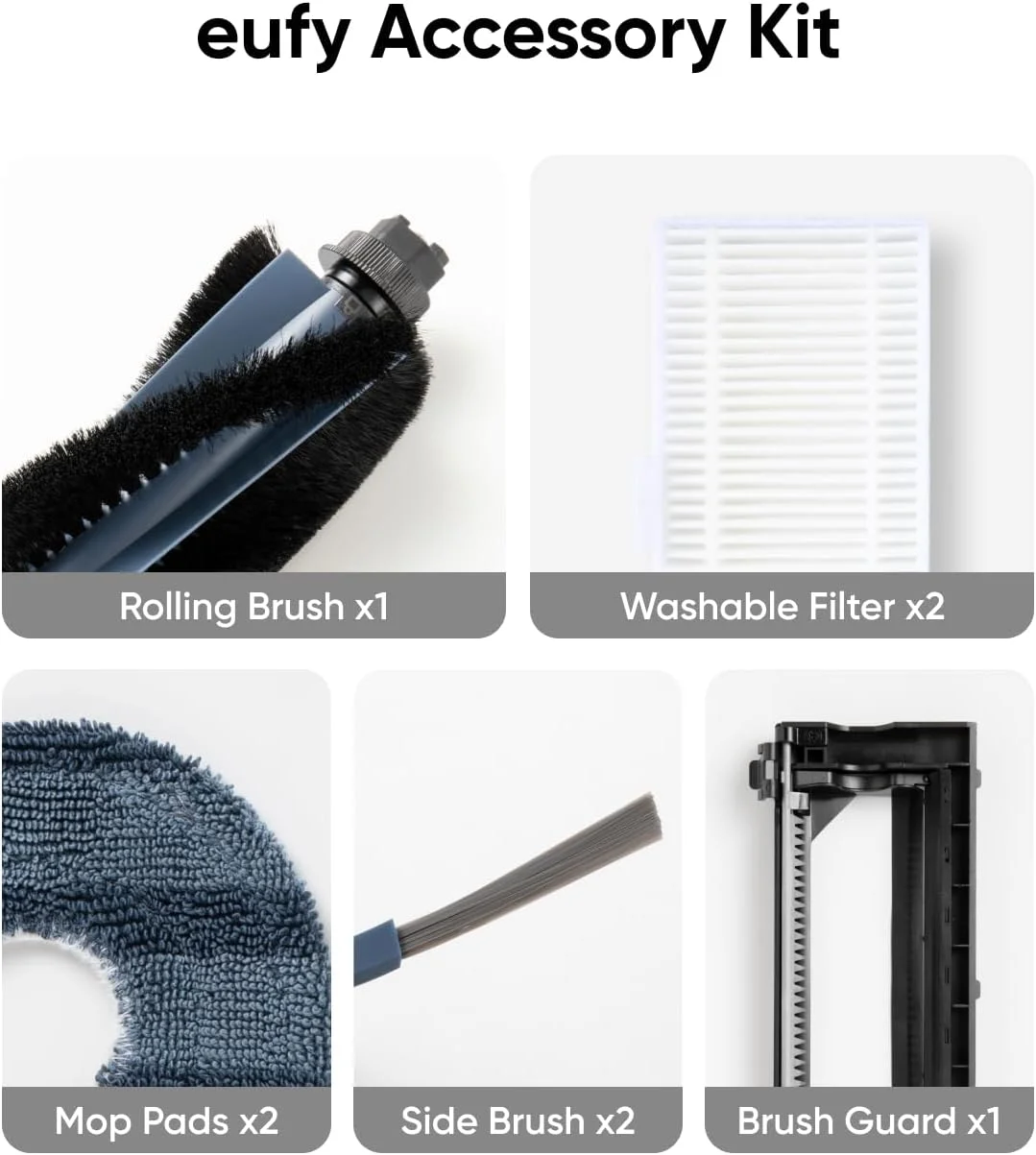 کیت قطعات جایگزین eufy برای جاروبرقی رباتیک eufy C20 Omni، برس رولی با مو و لاستیک، محافظ برس، 2 برس جانبی، فیلتر قابل شستشو و 2 پد تمیز کننده کیت قطعات جایگزین eufy برای جاروبرقی رباتیک eufy C20 Omni، برس رولی با مو و لاستیک، محافظ برس، 2 برس جانبی، فیلتر قابل شستشو و 2 پد تمیز کننده