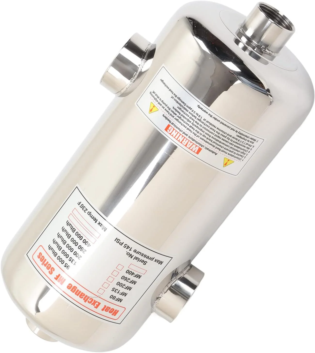 مبدل حرارتی استخر 40 کیلووات فولادی ضد زنگ برای گرمایش استخر شنا سازگار با سیستم خورشیدی، طراحی صرفه جویی در فضا، بخاری مقاوم در برابر خوردگی