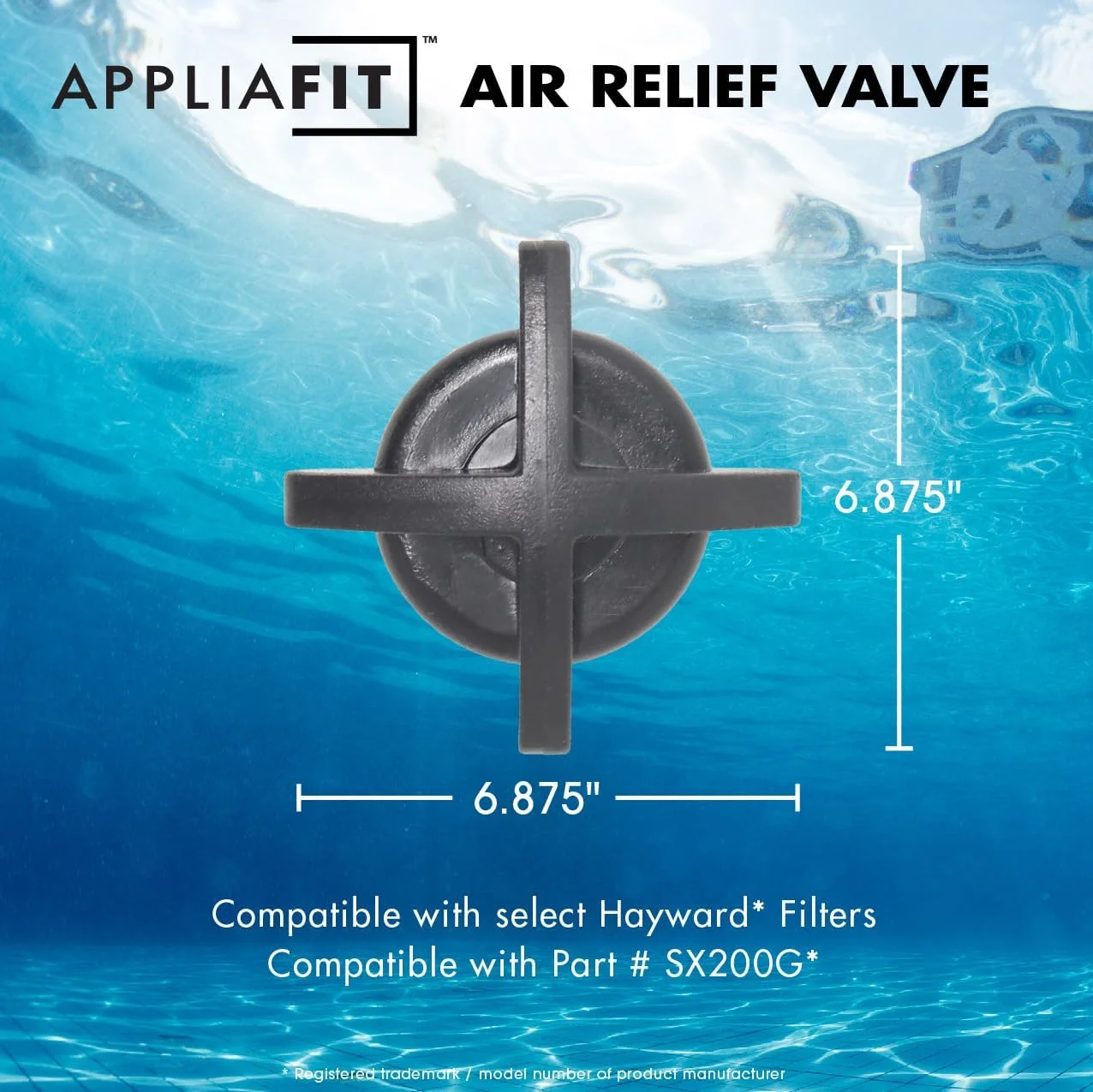 جایگزین دریچه تخلیه هوای دستی Hayward SX200G سازگار با AppliaFit، بسته 6 عددی، برای فیلتر شنی هایوارد