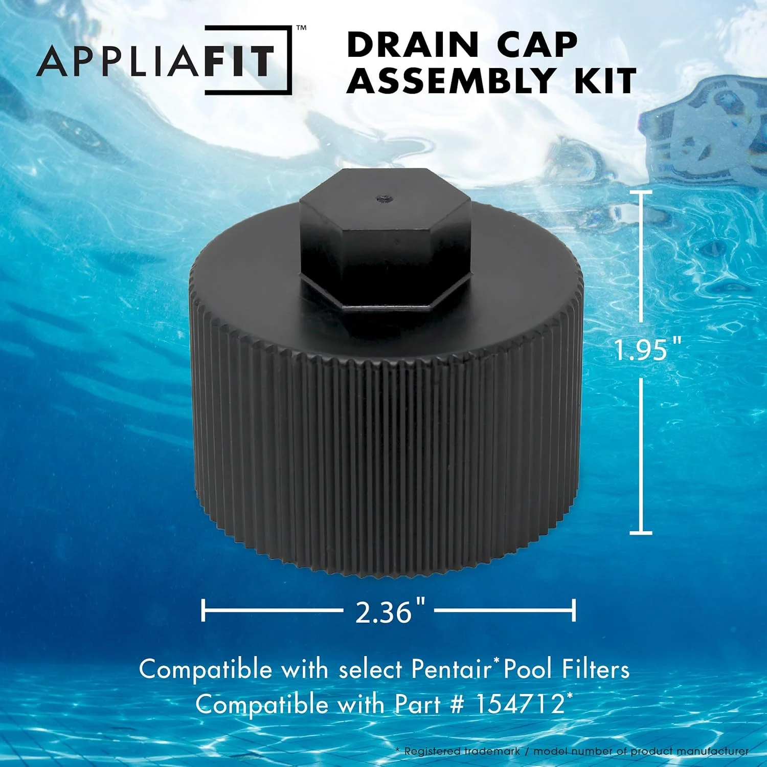 کیت مونتاژ درپوش تخلیه AppliaFit سازگار با فیلتر استخر و اسپا Pentair 154712 بسته 3 عددی