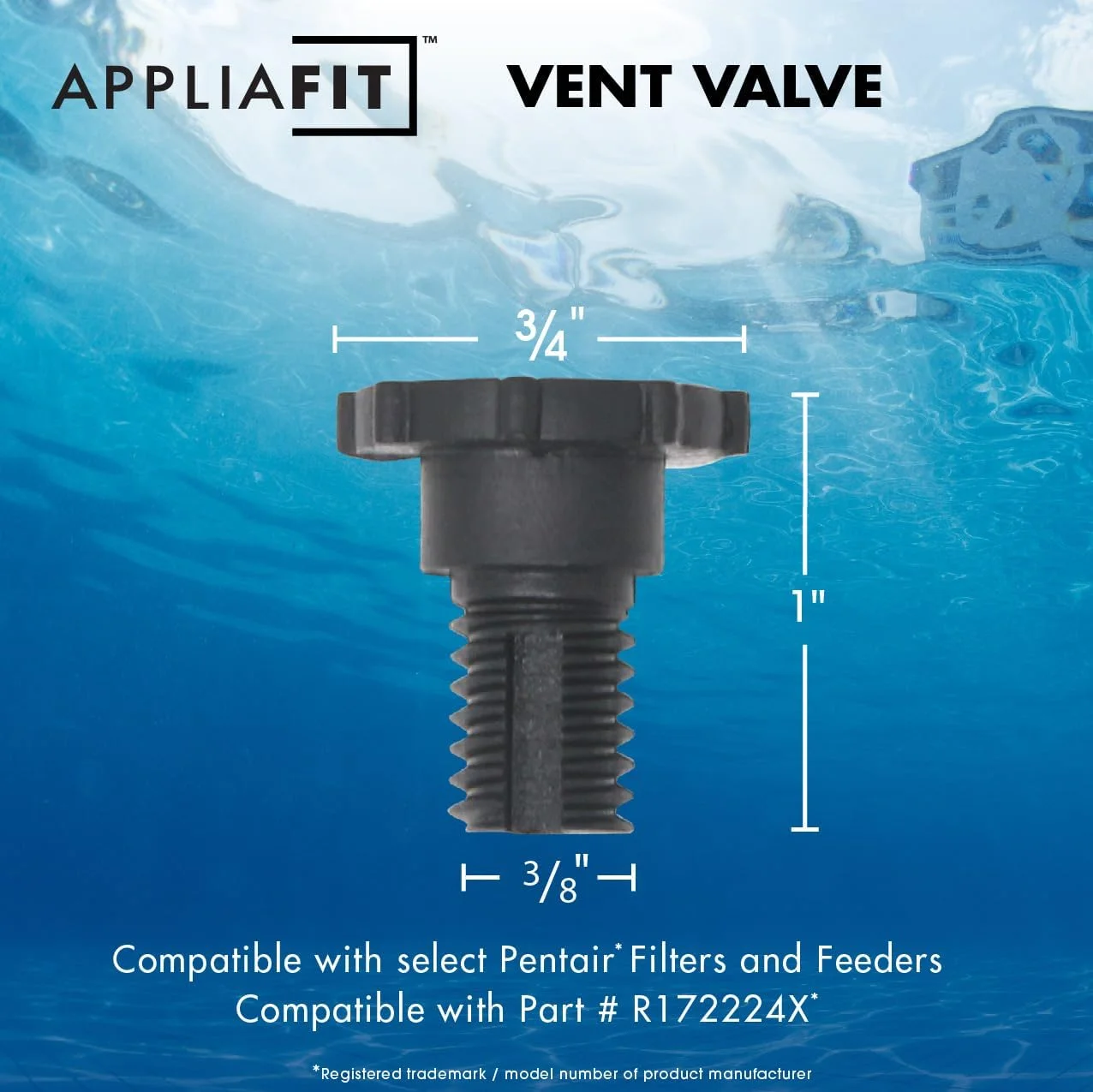 اپلیافیت سازگار با Pentair R172224X دریچه تخلیه و هواگیری مشکی جایگزین فیلتر و تغذیه کننده استخر/اسپا بسته 3 عددی