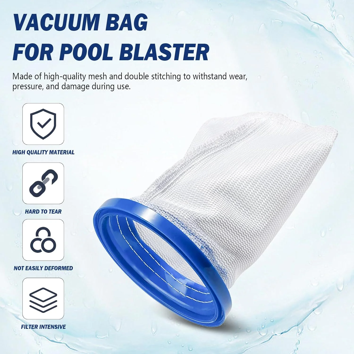 کیسه فیلتر جاروبرقی استخر Alocs سازگار با جاروبرقی های دستی Max، Catfish Ultra، iVac 250، iVAC C2، Volt FX-4 و Jacuzzi JPV200 برای تمیز کردن شن و ماسه و لجن