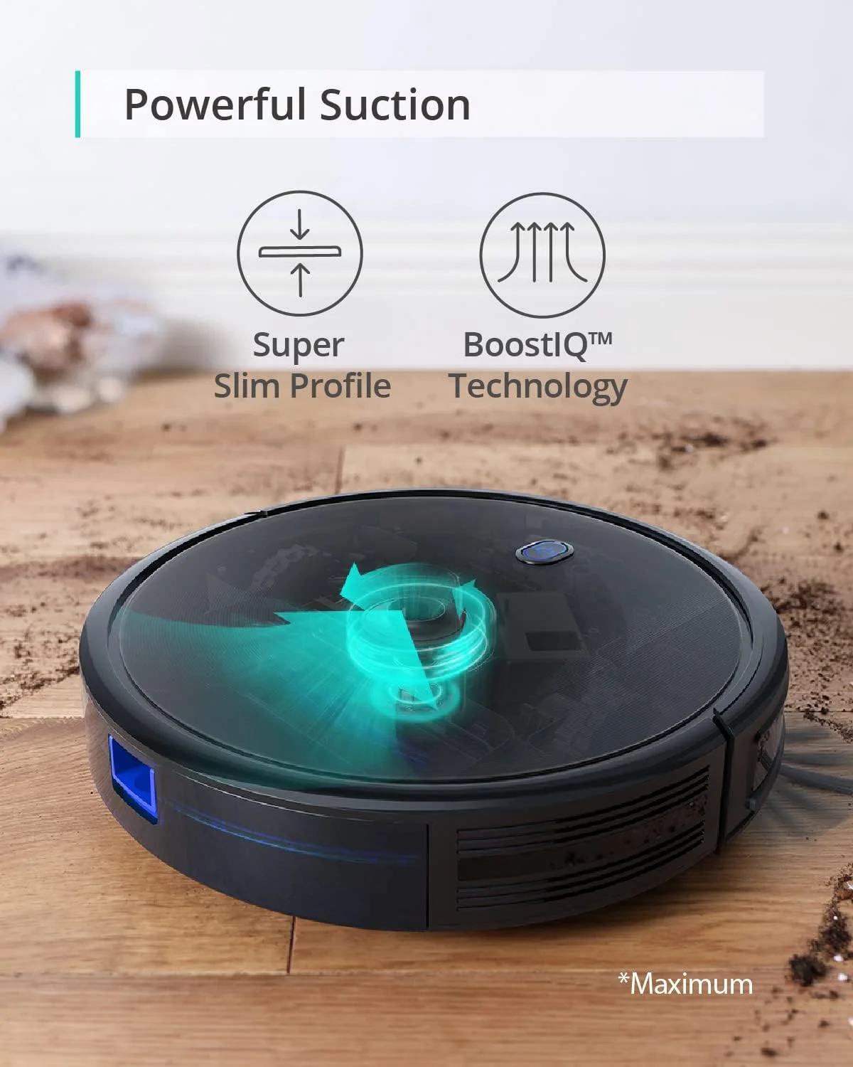 جاروبرقی رباتیک یوفی مدل BoostIQ RoboVac 11S MAX، فوق العاده باریک، مکش فوق العاده قوی 2000Pa، بی صدا، شارژ خودکار، مناسب برای تمیز کردن سطوح سخت تا فرش با پرز متوسط، مشکی جاروبرقی رباتیک یوفی مدل BoostIQ RoboVac 11S MAX، فوق العاده باریک، مکش فوق العاده قوی 2000Pa، بی صدا، شارژ خودکار، مناسب برای تمیز کردن سطوح سخت تا فرش با پرز متوسط، مشکی
