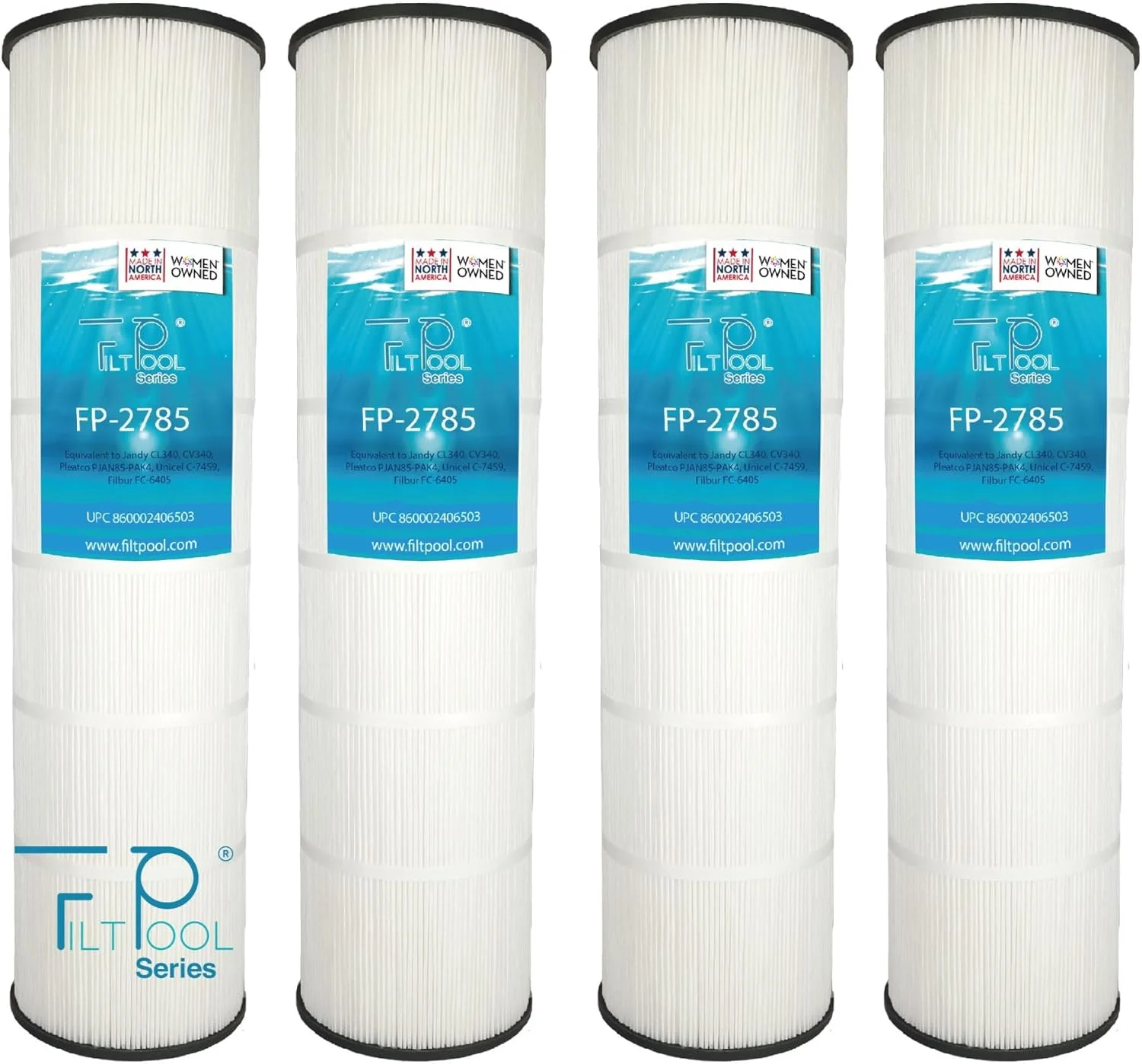 FILTPOOL - FP-2785 - فیلتر جایگزین استخر برای Jandy CL340، CV340، A0557900، R0554500، Pleatco PJAN85، Unicel C-7459، Filbur FC-0800 & FC-6405 - فیلتر کارتریجی استخر - بسته 4 عددی، 85 فوت مربع در هر عدد FILTPOOL - FP-2785 - فیلتر جایگزین استخر برای Jandy CL340، CV340، A0557900، R0554500، Pleatco PJAN85، Unicel C-7459، Filbur FC-0800 & FC-6405 - فیلتر کارتریجی استخر - بسته 4 عددی، 85 فوت مربع در هر عدد