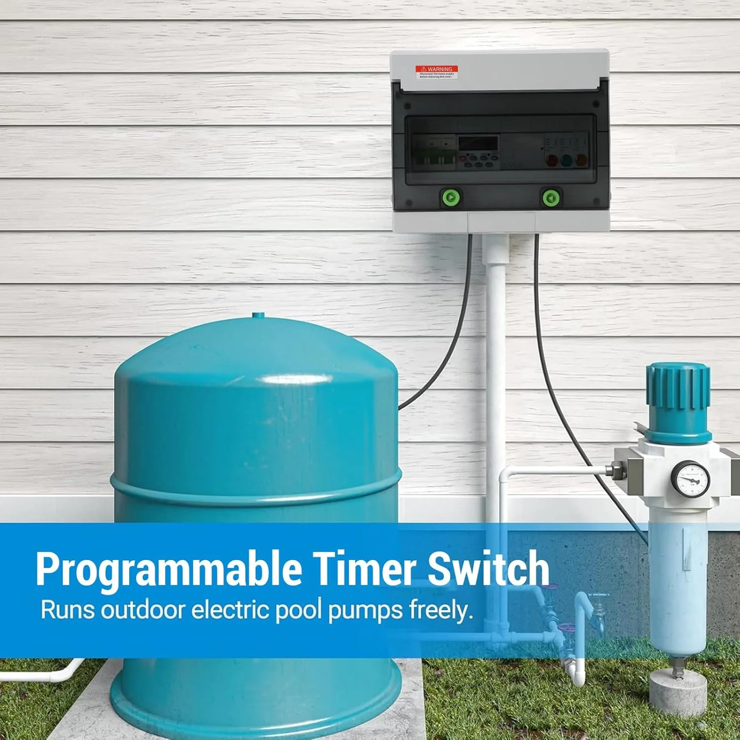جعبه تایمر دیجیتال، سوئیچ تایمر قابل برنامه ریزی 7 روزه 380 ولت، 16 تنظیمات روشن/خاموش، تایمر فضای باز برای پمپ استخر، چراغ ها، دارای استاندارد IP65، سوئیچ روشن/خاموش خودکار