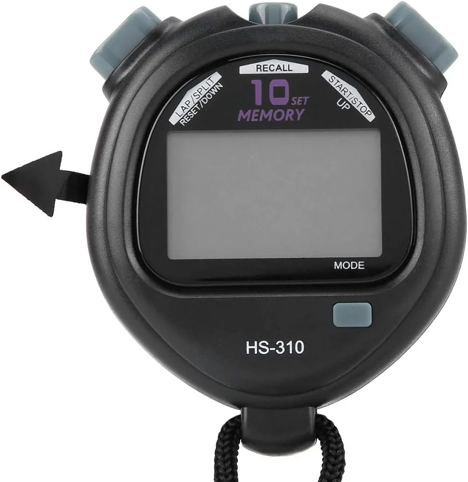 تایمر دیجیتال چند منظوره با صفحه نمایش بزرگ برای زمان دقیق، 60 پیکربندی حافظه برای کرونومتر، شمارنده زنگ هشدار برای علاقه مندان به ورزش (HS-310)