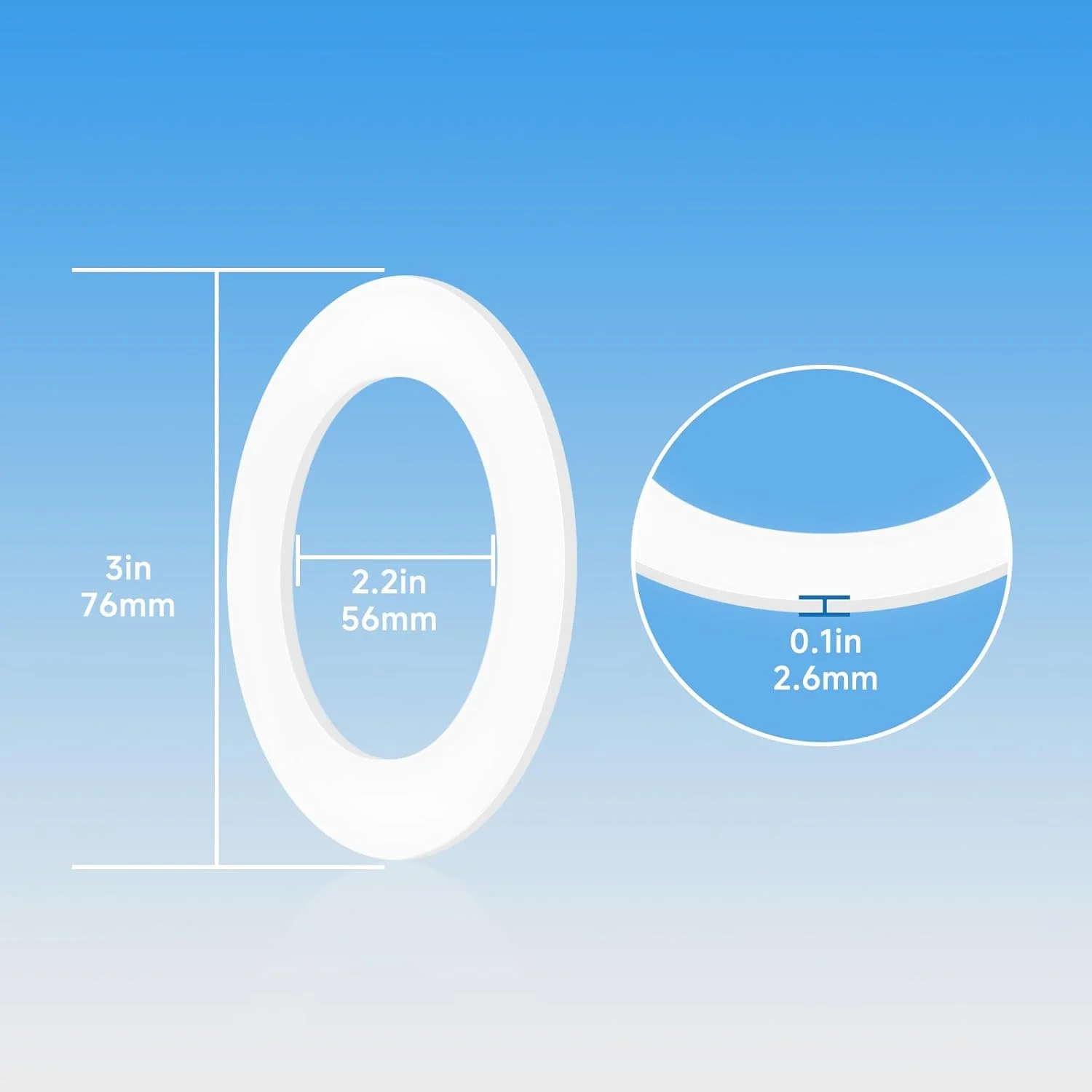 Cutetool (6 عددی) واشر/اورینگ اتصال پمپ و هیتر جکوزی، 2.2 اینچ ID، 3 اینچ OD، لوازم جانبی واشر تخت، مناسب برای اتصال بین هیترها و آب بندی پمپ برای جکوزی های مختلف