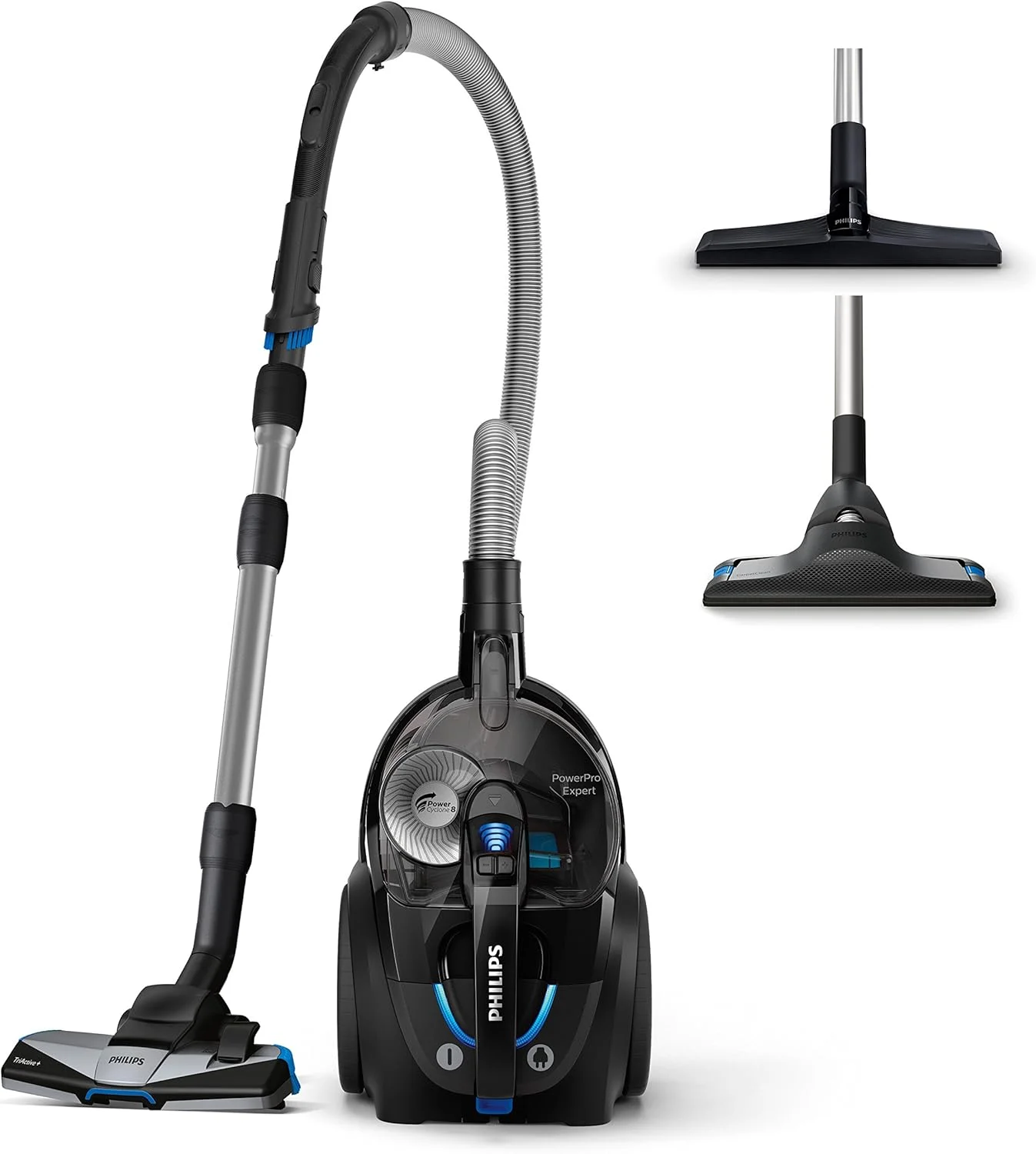 جاروبرقی بدون کیسه فیلیپس سری 7000 - جاروبرقی 900 واتی با فیلتر آلرژی H13 و نازل TriActive+ (FC9741/09)، مشکی