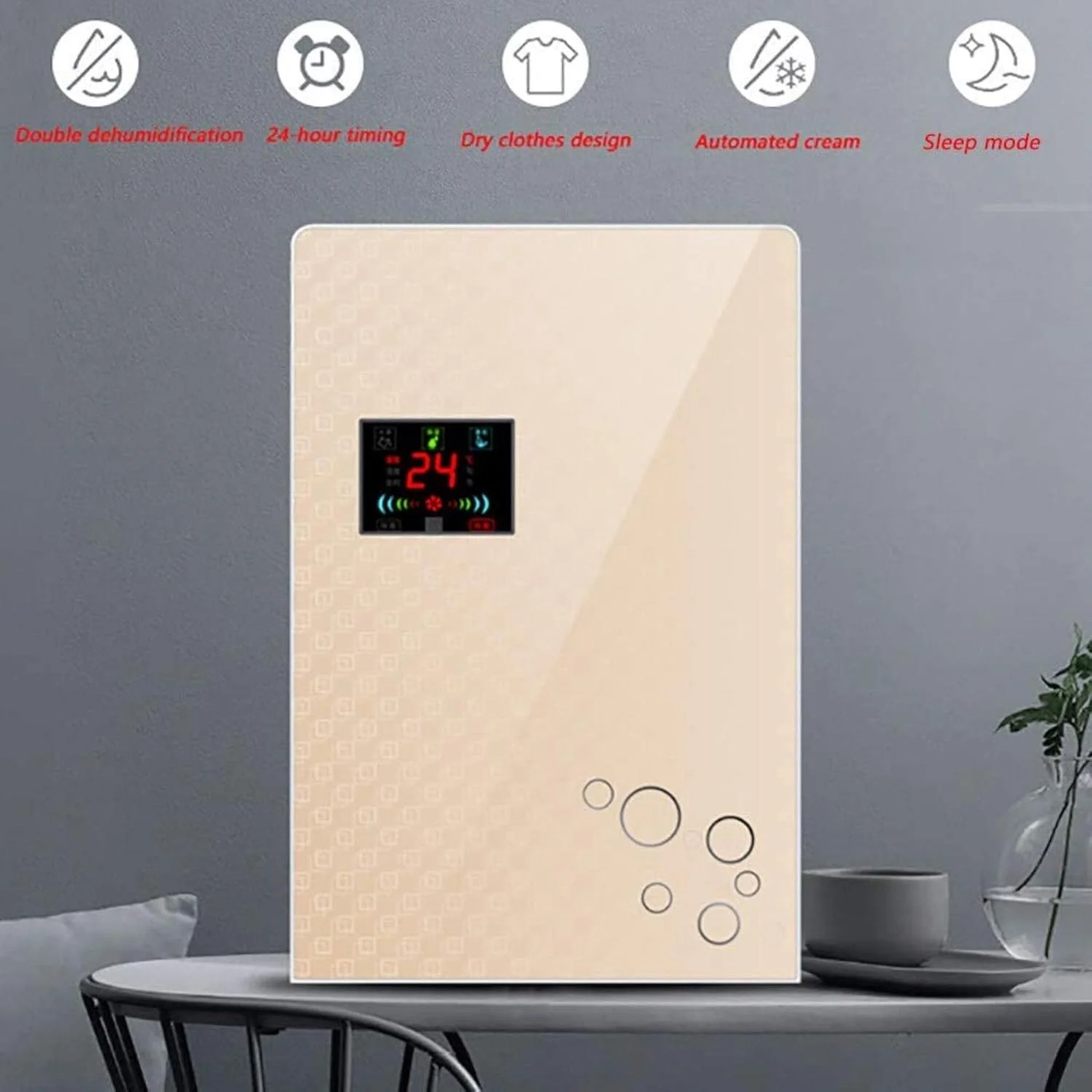 AADECOR 5-In-1 Dual System Dehumidifier Dryer(2.2L), Efficient Dehumidification, Ultra-Quiet, Automatic Shutdown- Ideal For Moisture And Condensation In The Home