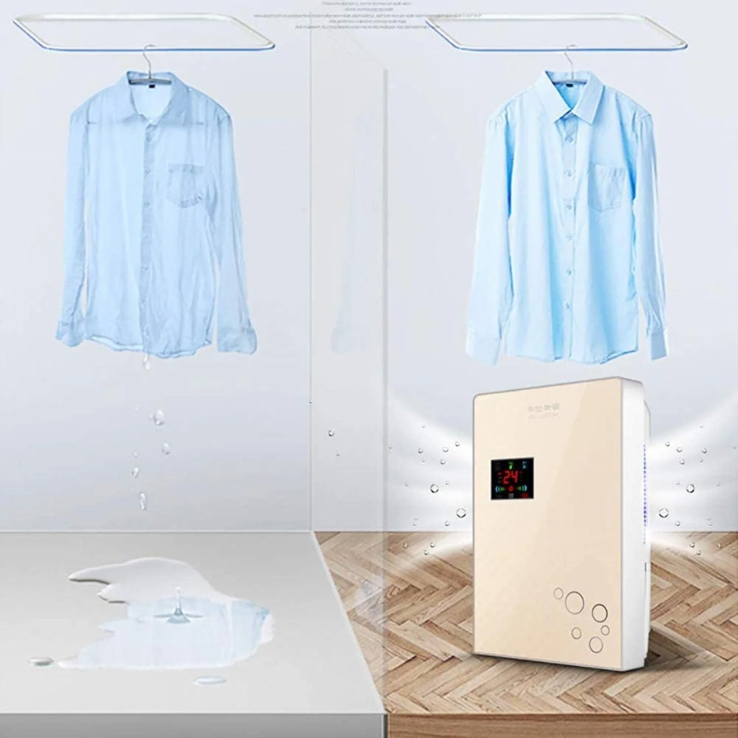 AADECOR 5-In-1 Dual System Dehumidifier Dryer(2.2L), Efficient Dehumidification, Ultra-Quiet, Automatic Shutdown- Ideal For Moisture And Condensation In The Home