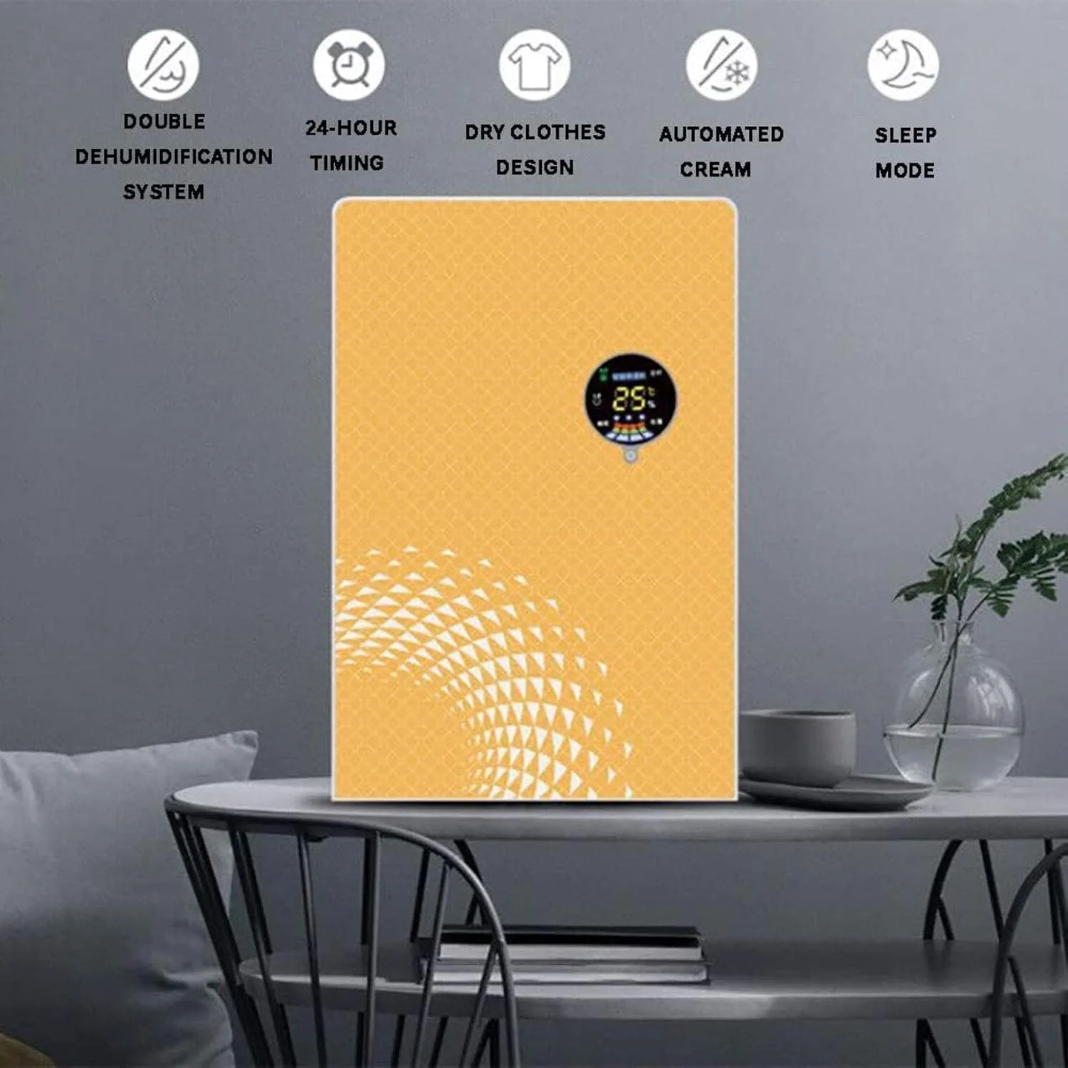 رطوبت گیر آادکور 2500 میلی لیتر، خشک کن لباس، تصفیه هوا، حالت خواب با رطوبت زدایی بی صدا، لوله آب خارجی تخلیه اتوماتیک، تنظیم هوشمند رطوبت ثابت، زمان بندی 24 ساعته