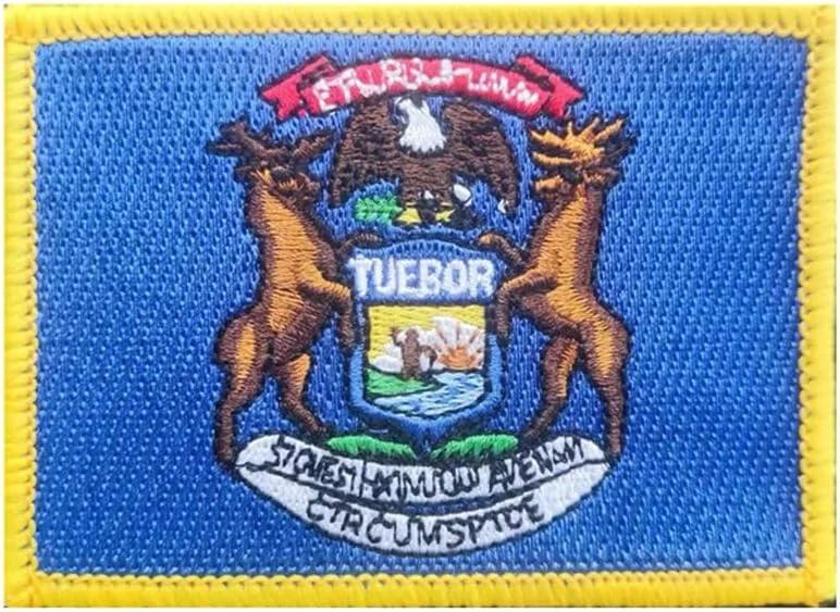 پچ گلدوزی طرح پرچم Michigan مدل 1PCS