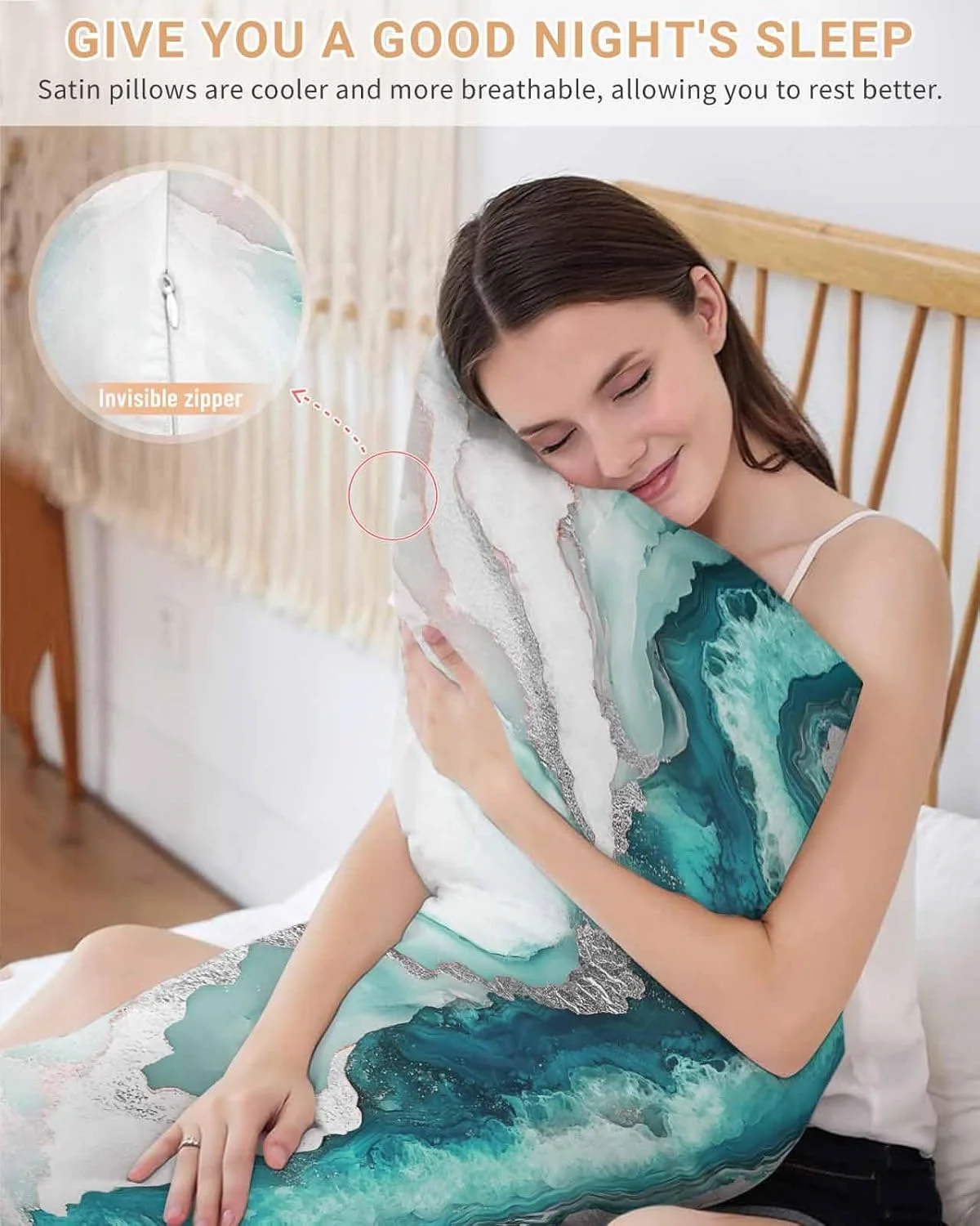 روبالشی ساتن فیروزه ای مرمری برای مو و پوست، بافت نقره ای لوکس مدرن و انتزاعی، روکش بالش های وینتیج 2 عددی با زیپ، بسیار نرم و خنک شبیه روکش بالش های ابریشمی، 50x100 سانتی متر روبالشی ساتن فیروزه ای مرمری برای مو و پوست، بافت نقره ای لوکس مدرن و انتزاعی، روکش بالش های وینتیج 2 عددی با زیپ، بسیار نرم و خنک شبیه روکش بالش های ابریشمی، 50x100 سانتی متر