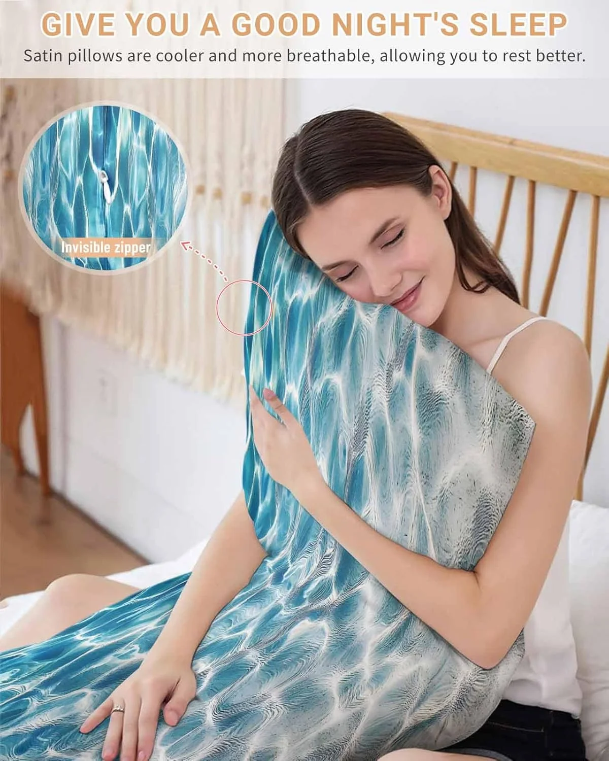 روبالشتی ساتن طرح موج آب برای مو و پوست، روبالشتی های تابستانی طرح اقیانوسی و وینتیج، بسته 2 عددی با زیپ، فوق العاده نرم و خنک شبیه روکش های ابریشمی، 50x137 سانتی متر روبالشتی ساتن طرح موج آب برای مو و پوست، روبالشتی های تابستانی طرح اقیانوسی و وینتیج، بسته 2 عددی با زیپ، فوق العاده نرم و خنک شبیه روکش های ابریشمی، 50x137 سانتی متر